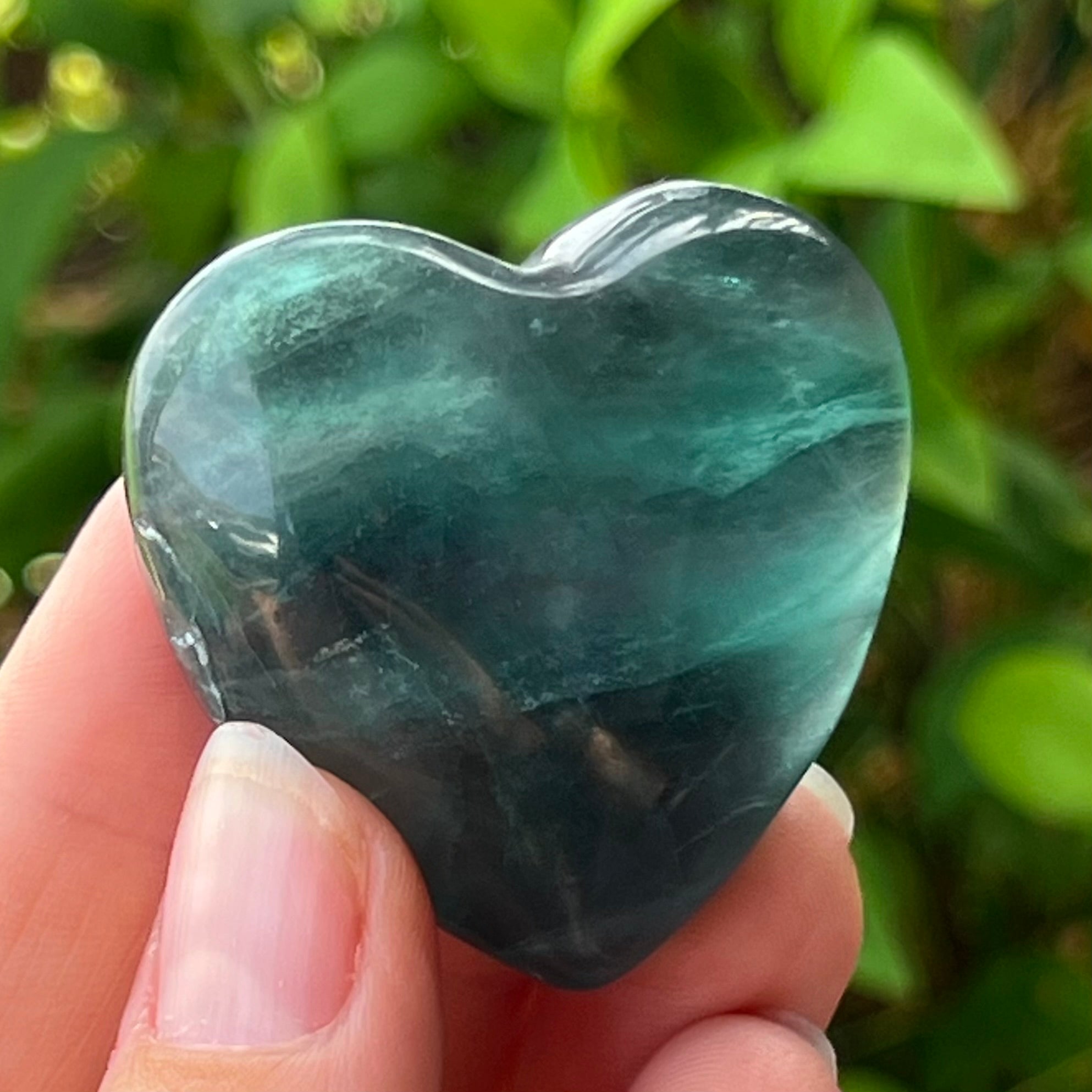 Green Fluorite Heart Carving