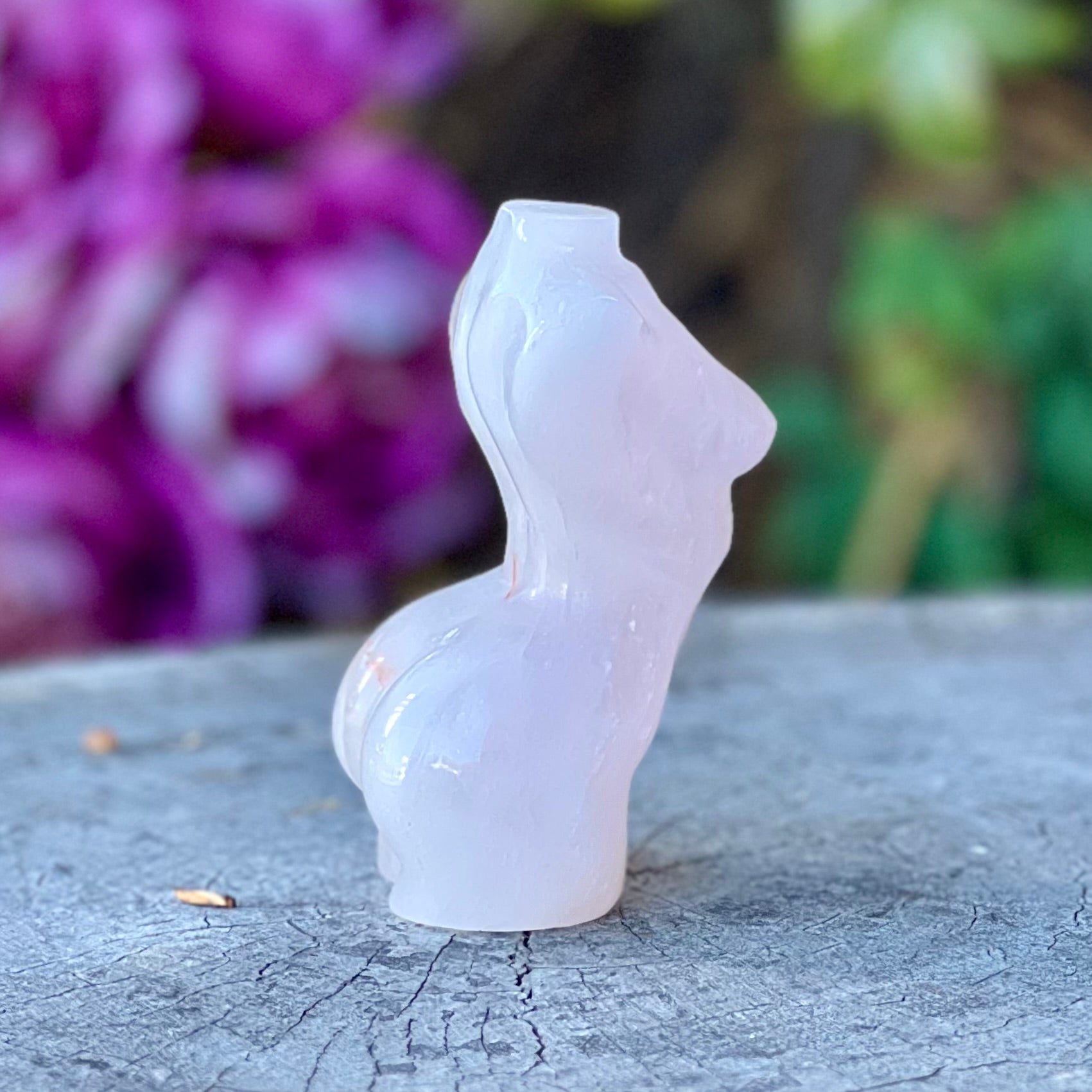 Rose Quartz Woman Lady Body Carving