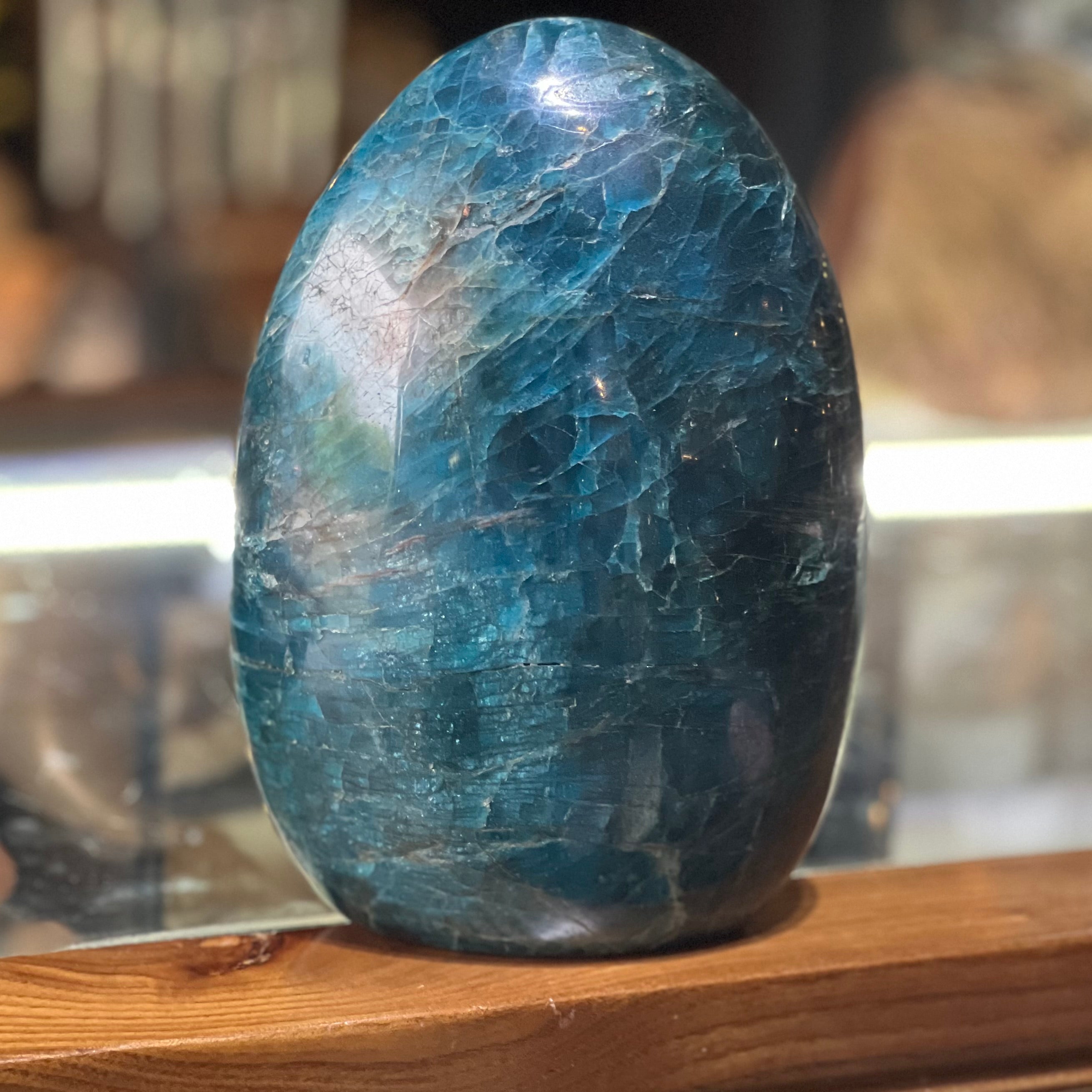 Blue Apatite Large Freeform Show Piece