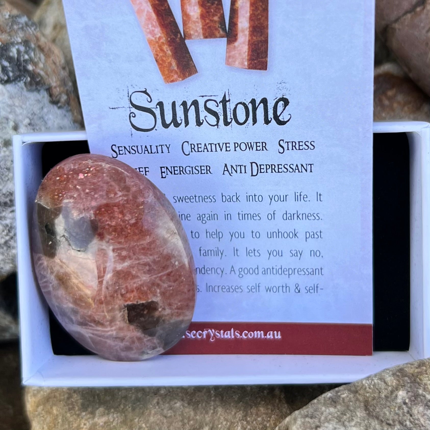 Sunstone with Smokey Quartz ~ Specialty Boxed Crystal (1)