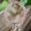 Rose Quartz Unconditional Love Bracelet with Feather Charm