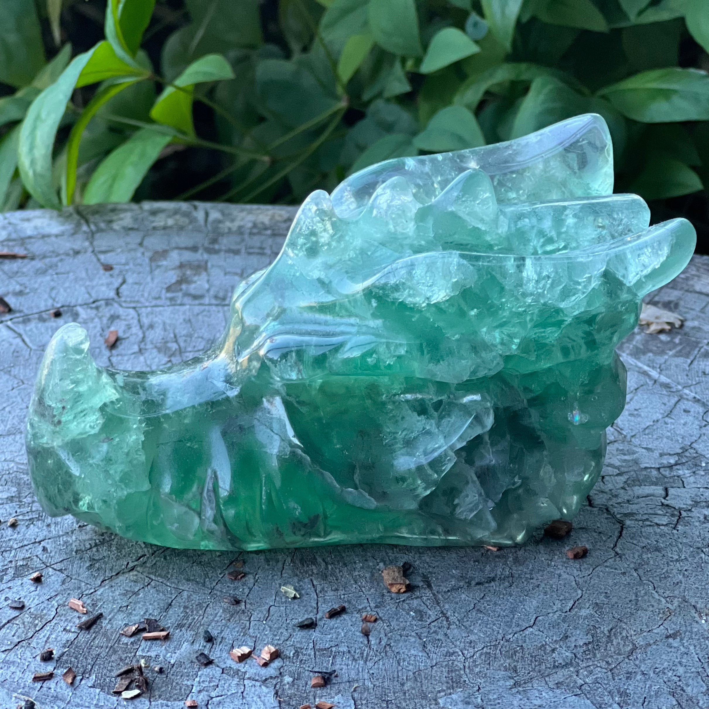 Green Fluorite Dragon Head