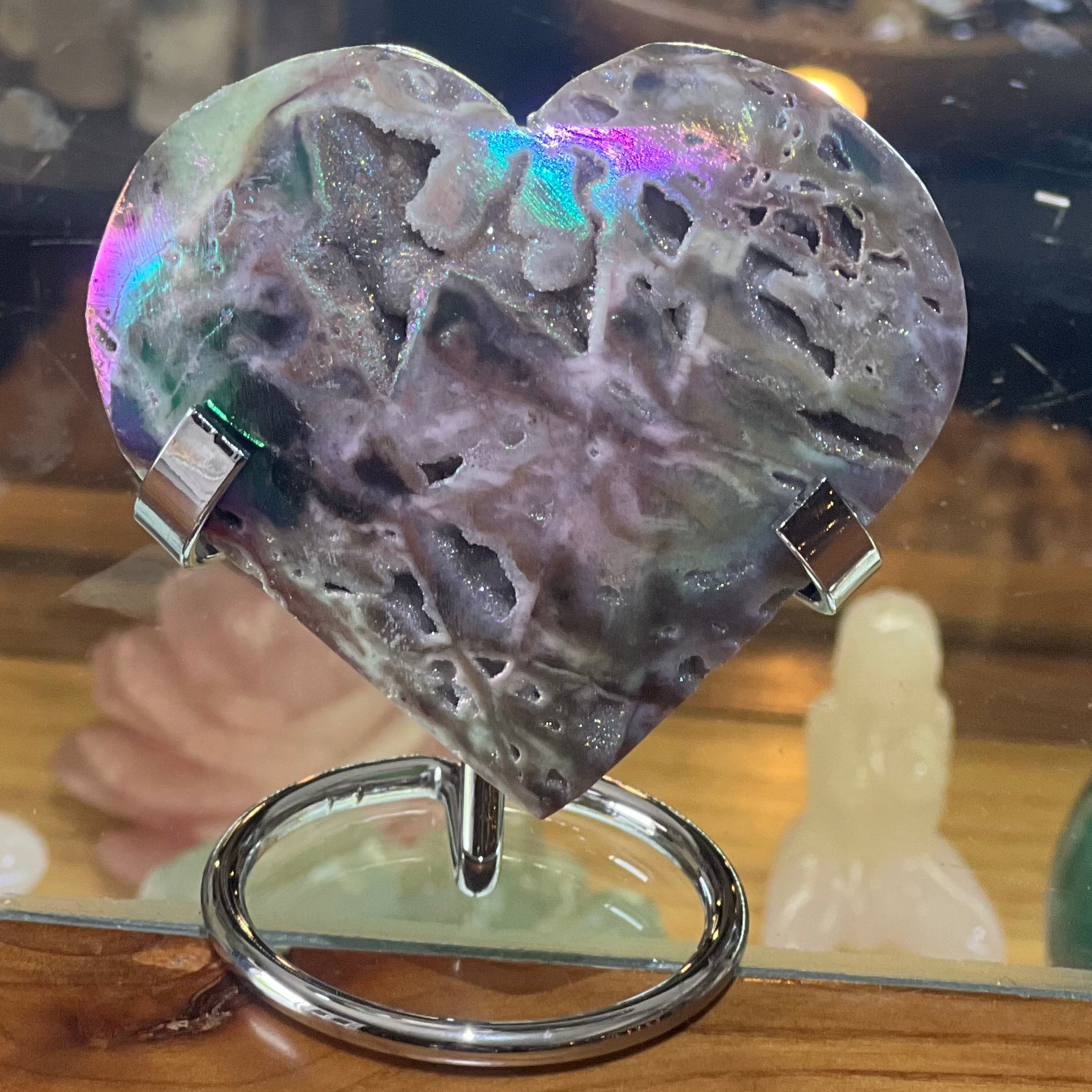 Sphalerite Heart on Stand