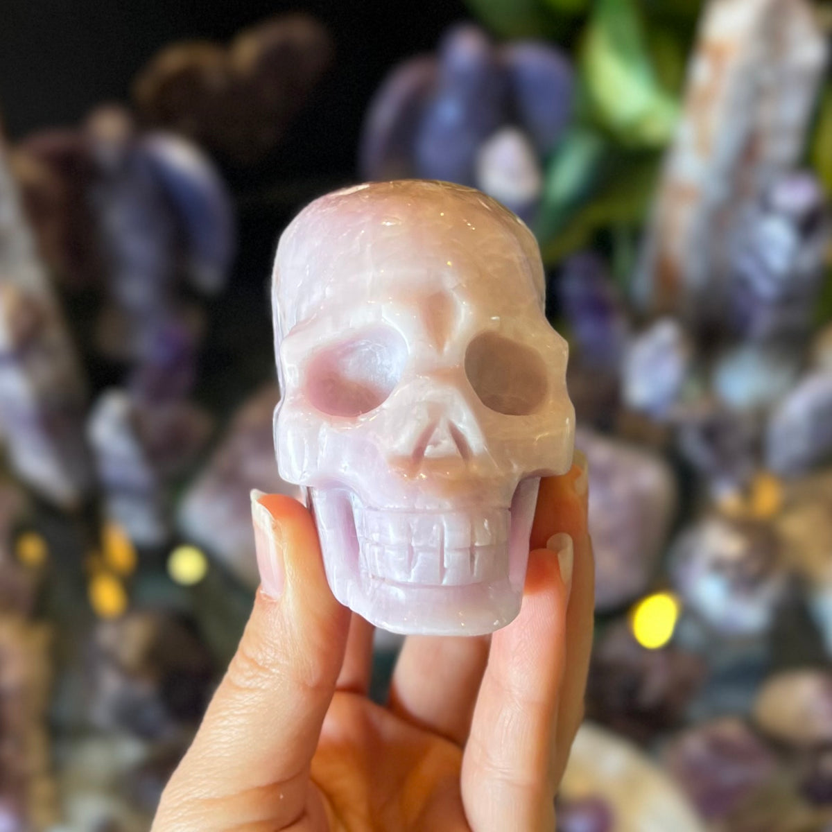 Kunzite Skull ~ Specialty Crystal Carving