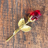 Mini Gold Red Glass Rose