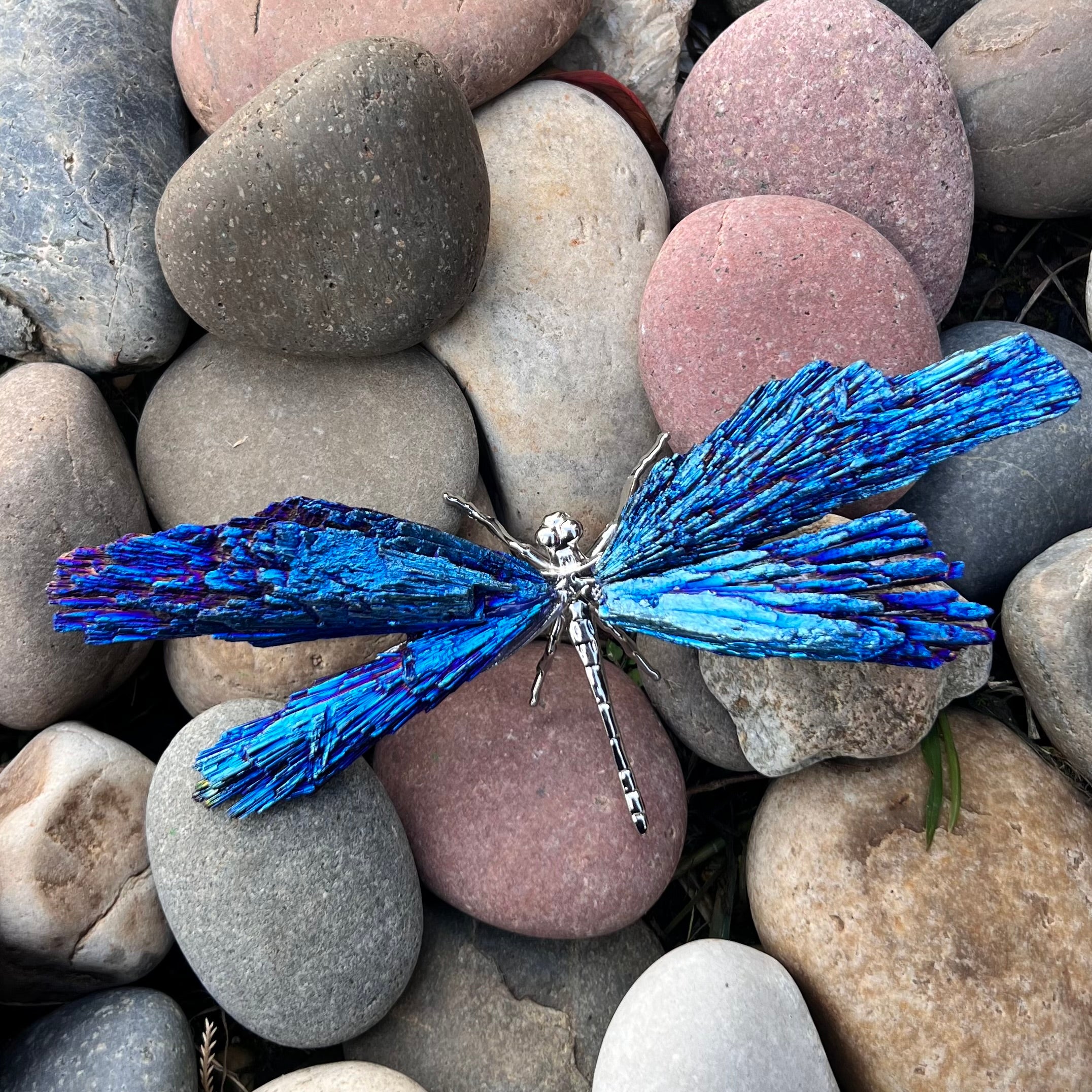 Dragonfly ~ Blue Kyanite Electroplate Large