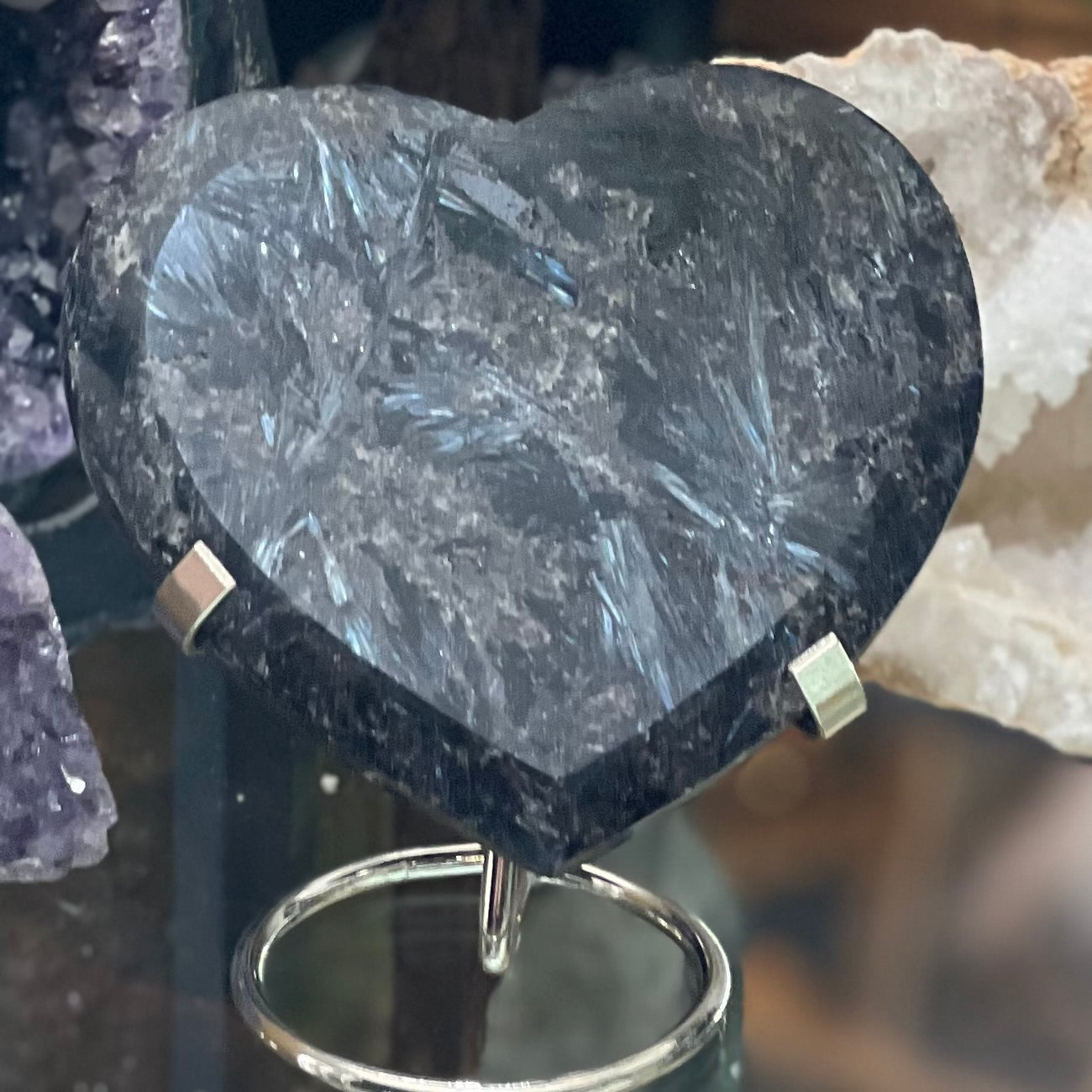 Large Astrophyllite Heart on Stand