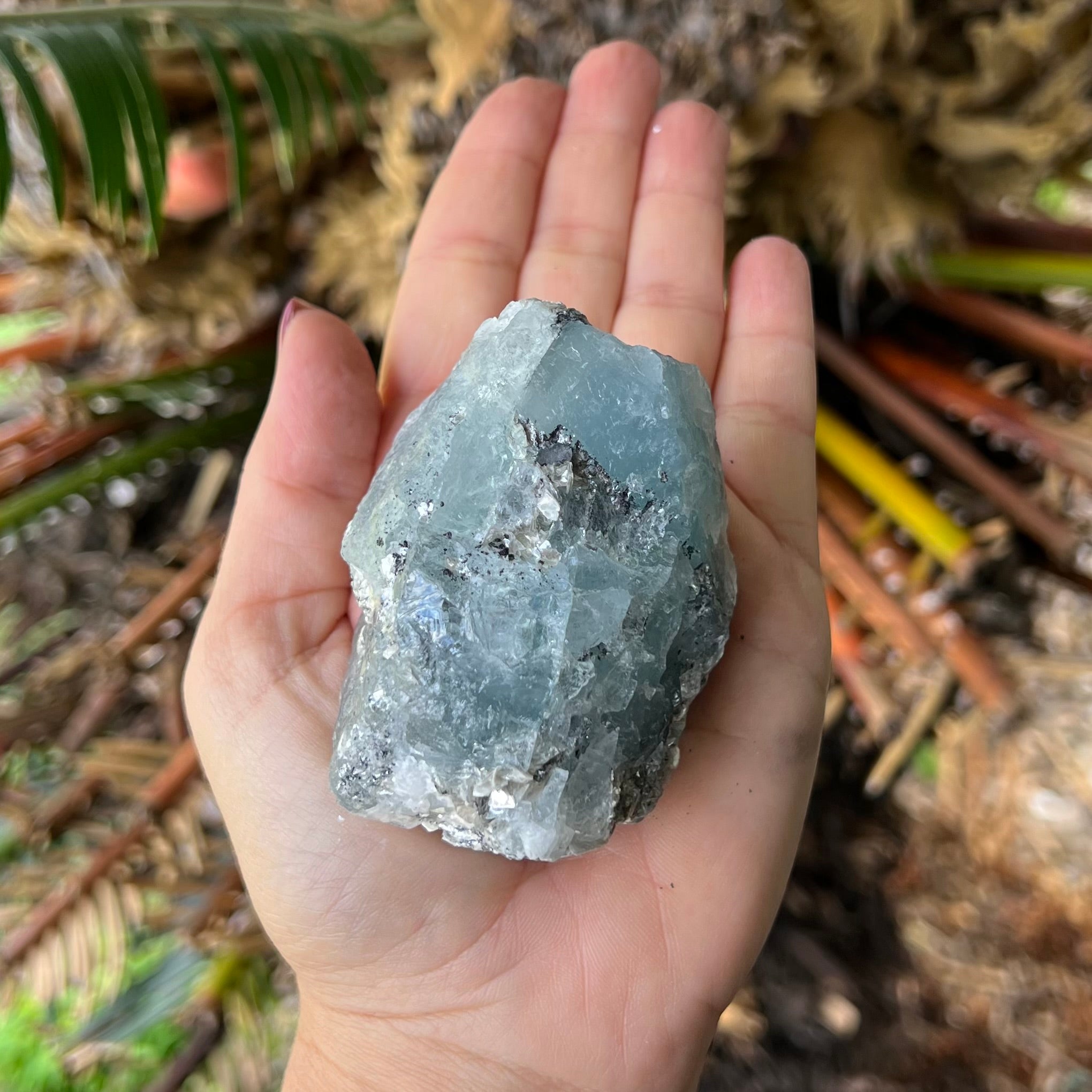 Aquamarine Raw Specimen with Mica Flecks