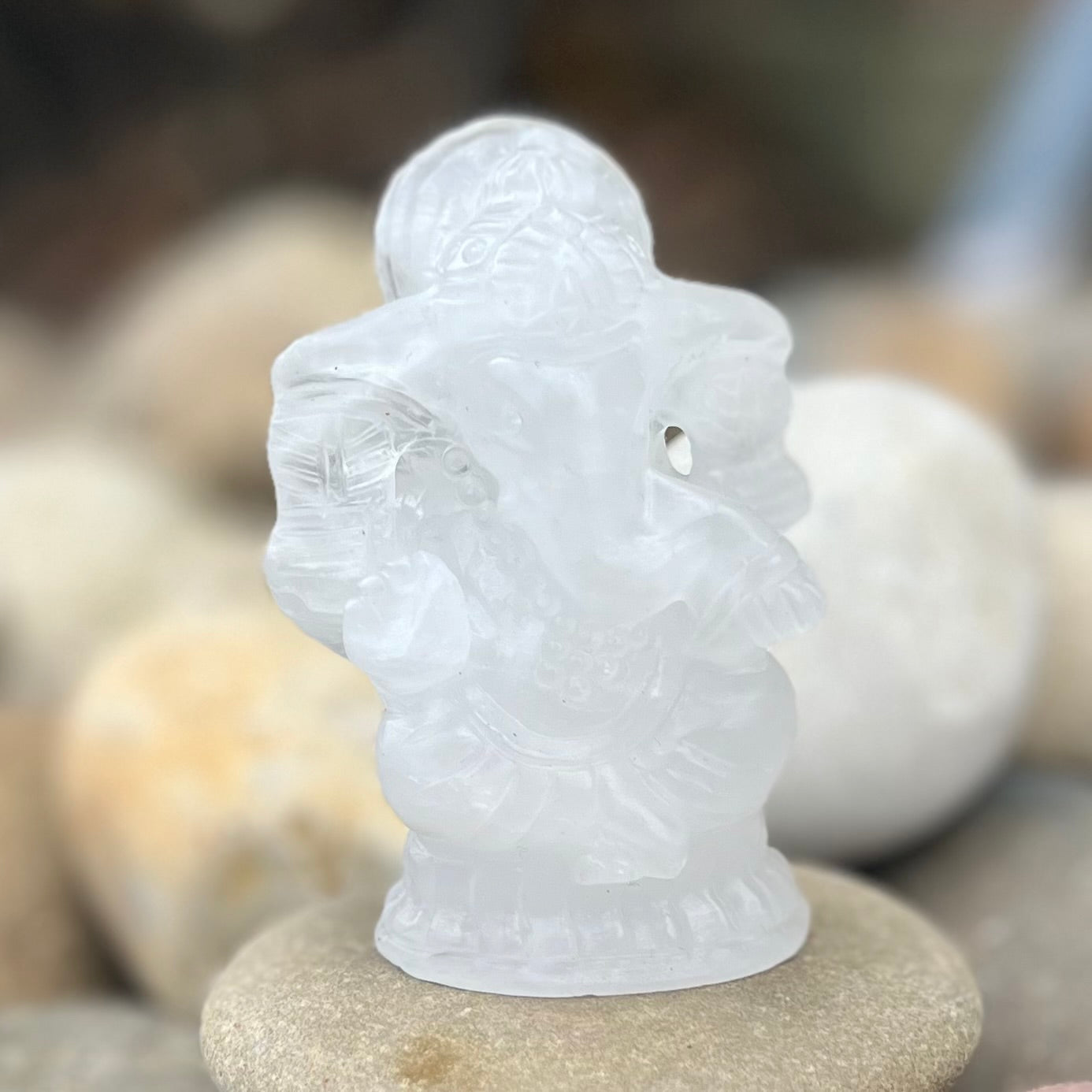 Clear Quartz Ganesh Carving