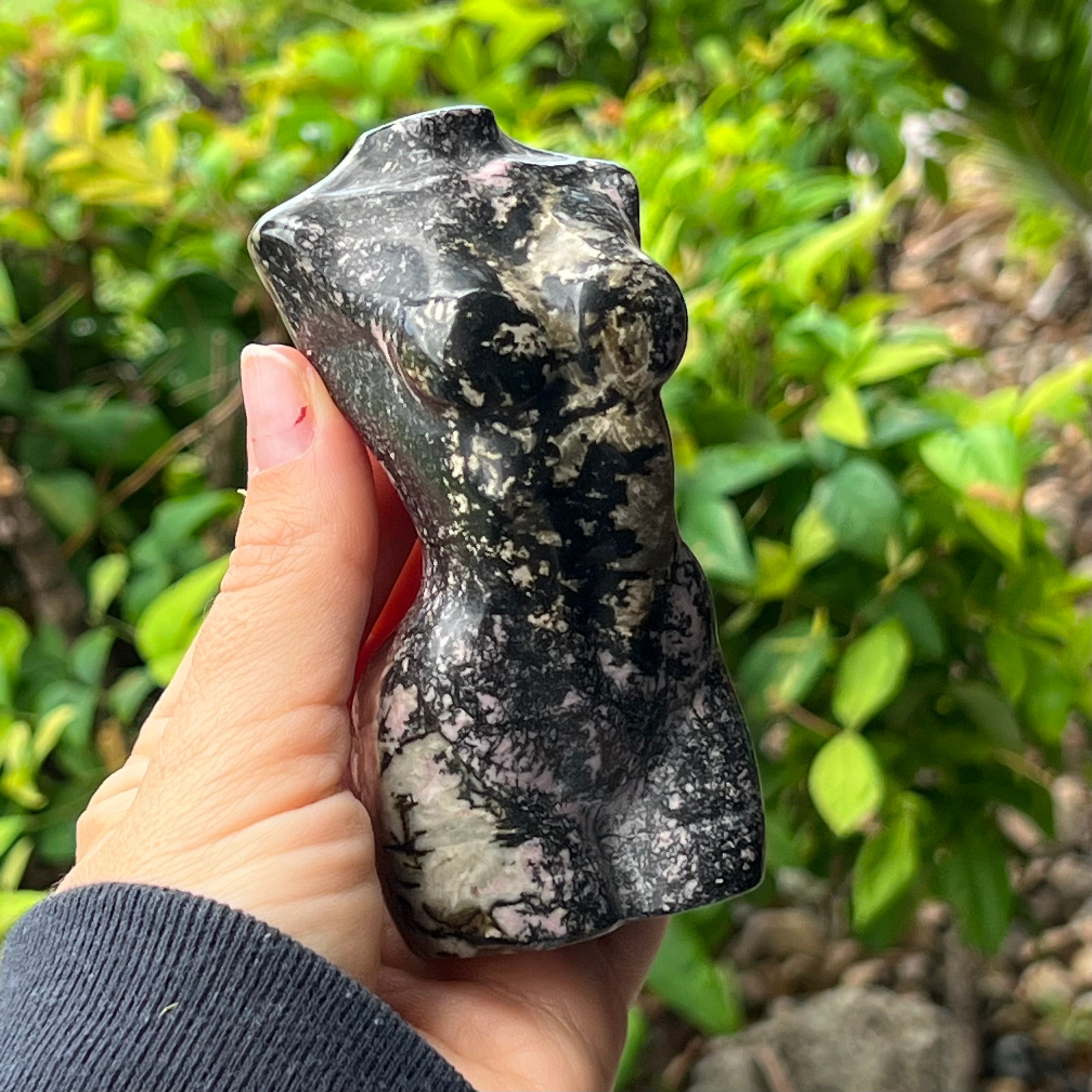 Rhodonite Lady Body Carving