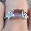 Ametrine Sterling Silver Ring with White Topaz  ~ 10