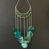 Green Aventurine ~ Dyed Agate ~ Crescent Moon ~ Silver
