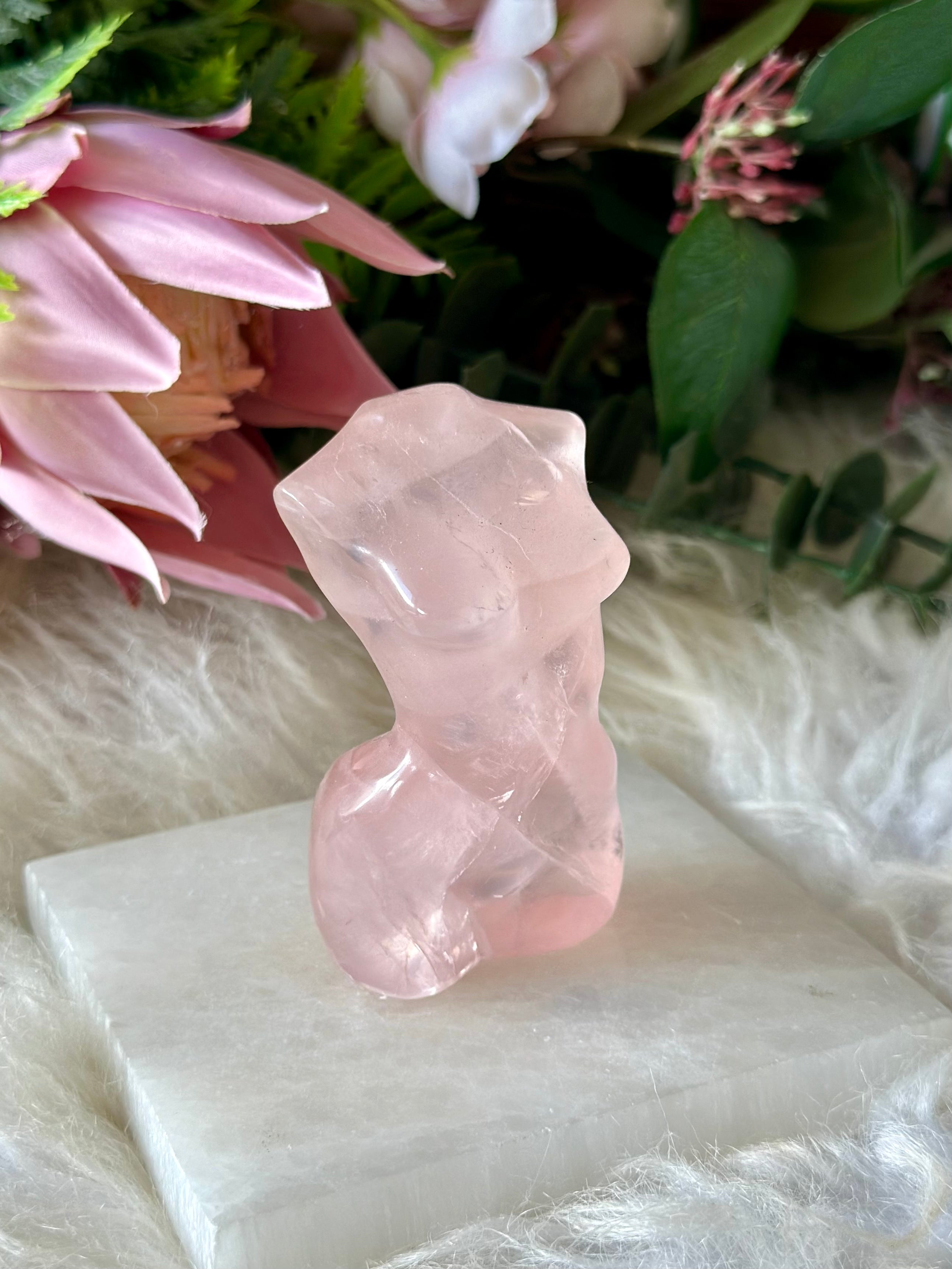 Rose Quartz Woman Figure - Muse Crystals & Mystical Gifts