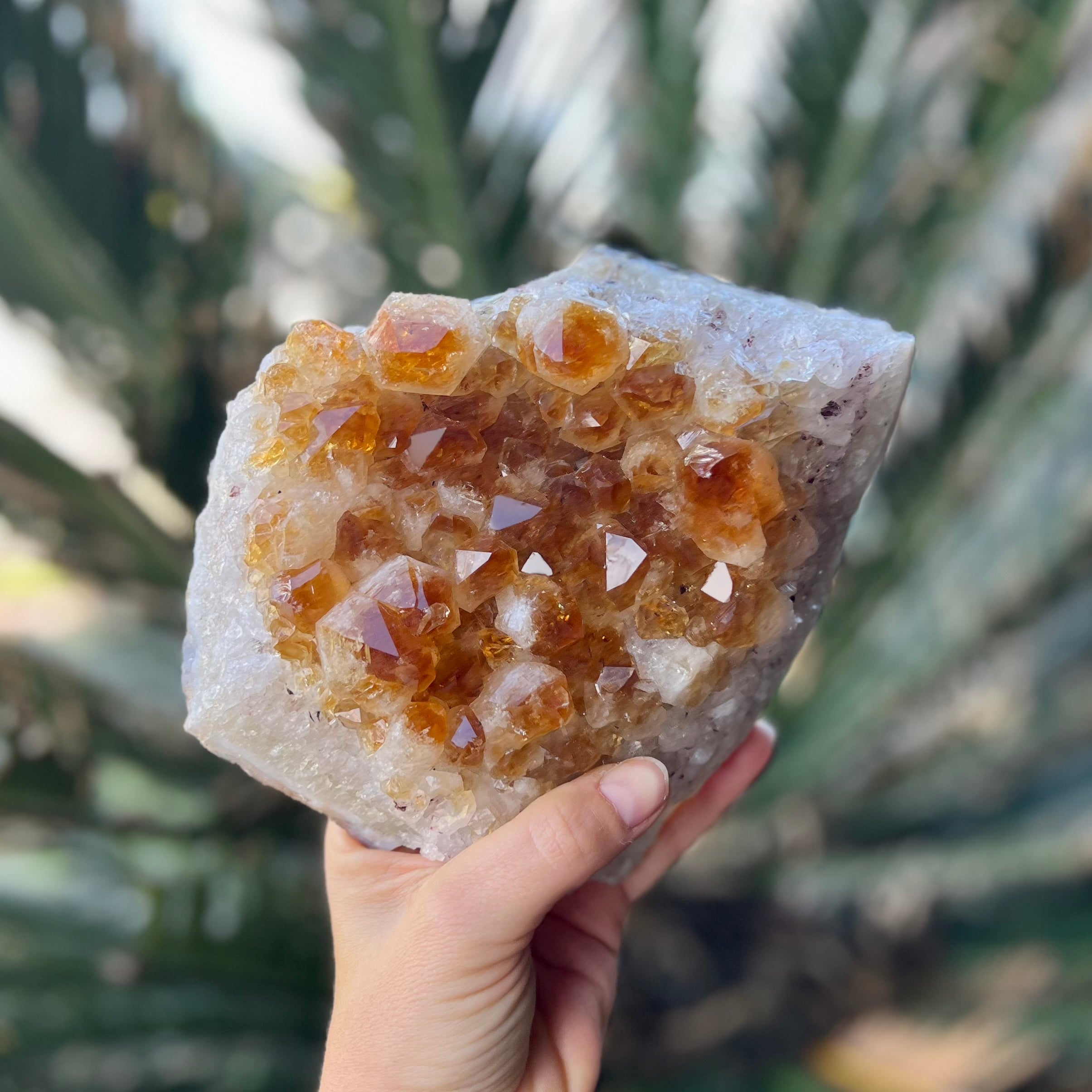 Citrine with Calcite Cluster