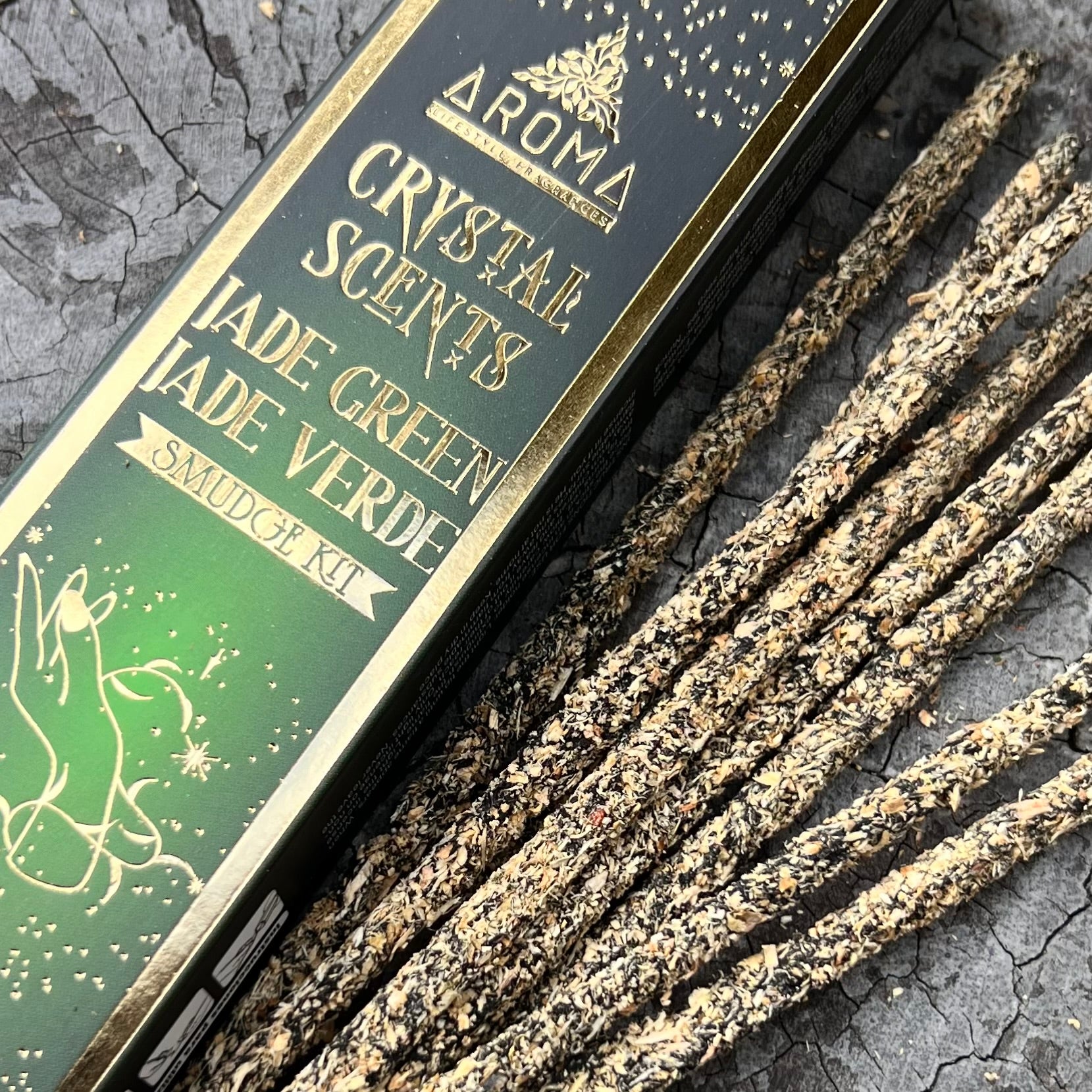 Jade ~ Crystal Scents Smudge Kit Incense
