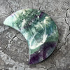 Snowflake Fluorite Moon Carving
