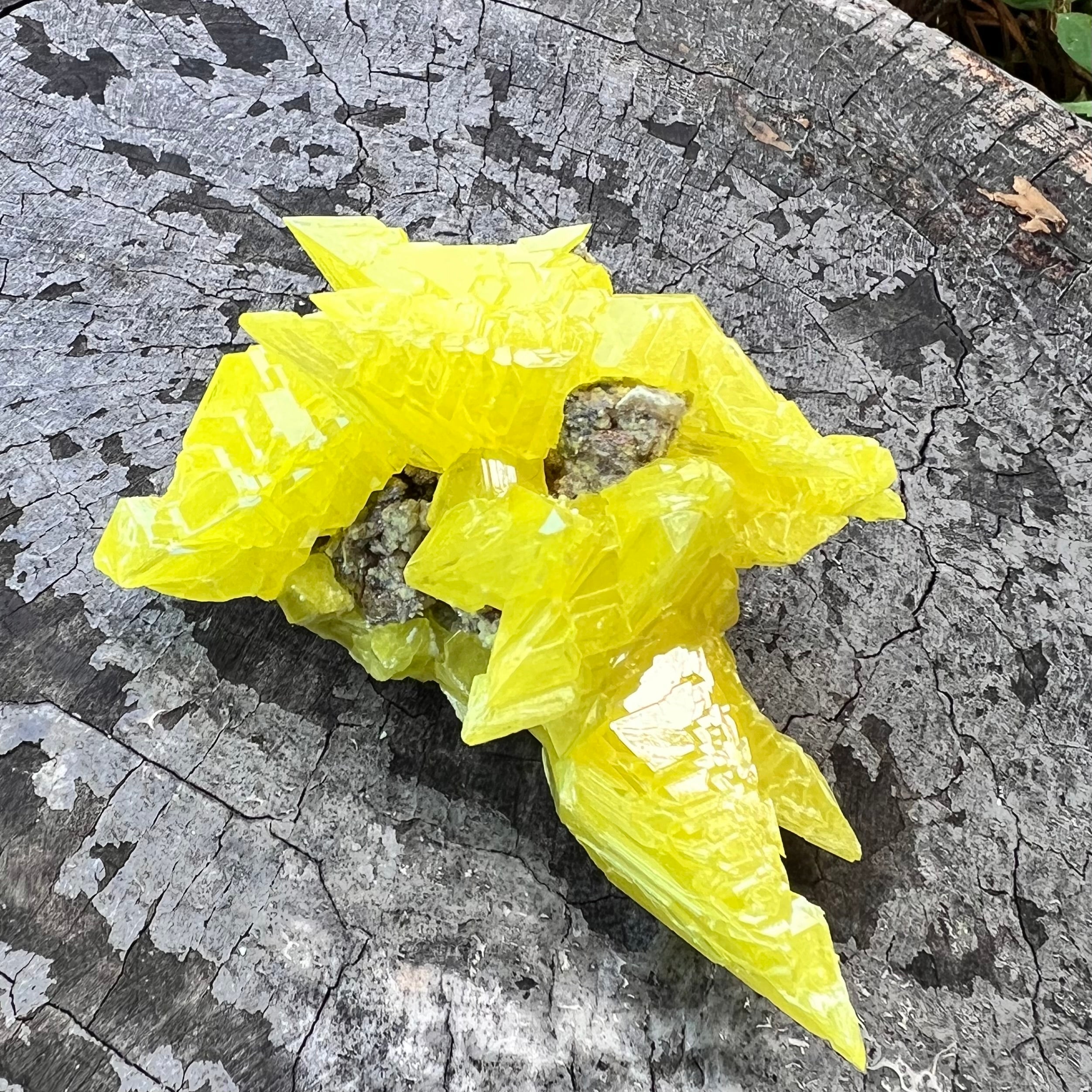 Sulphur Quartz Specimen