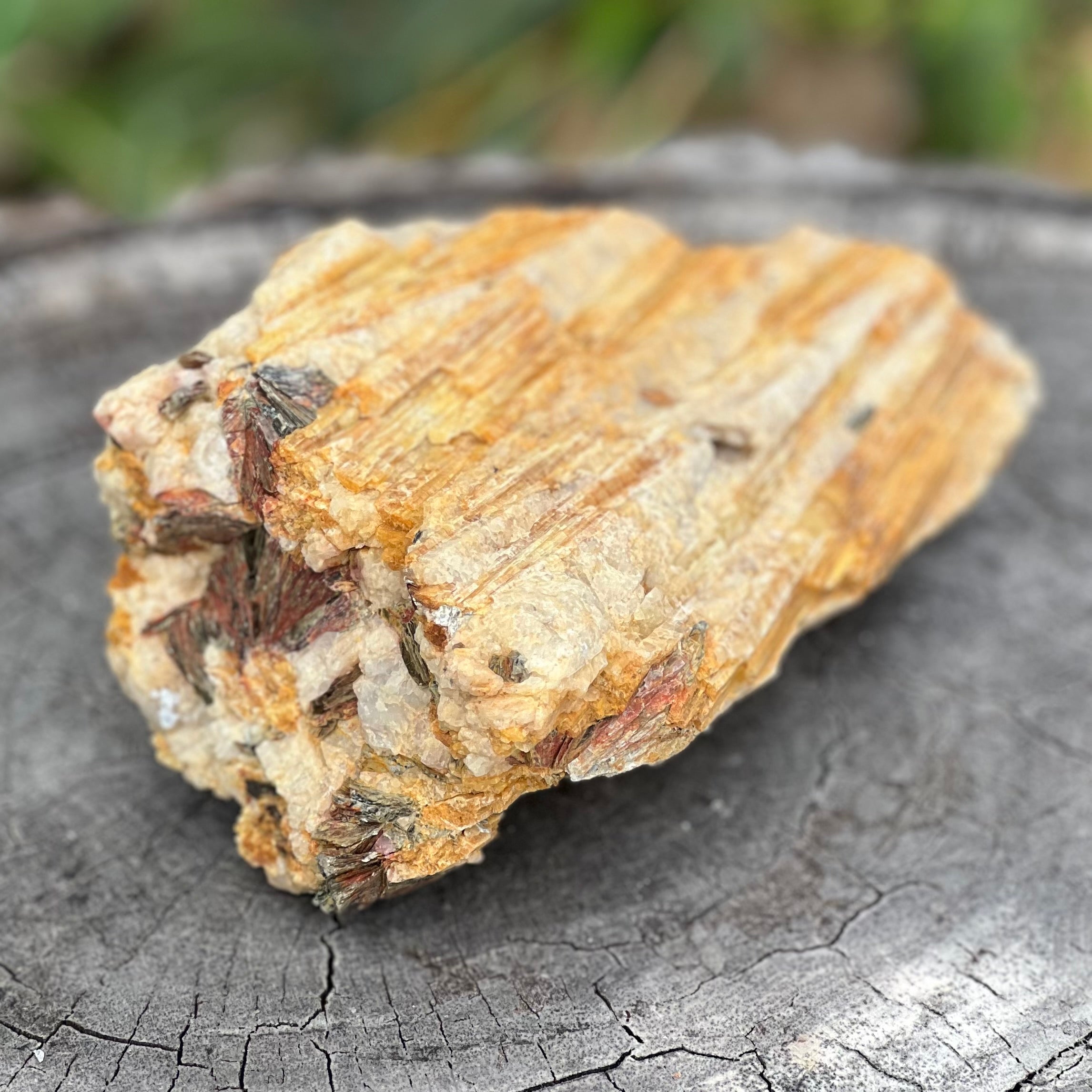 Natural Yellow Tourmaline on Matrix