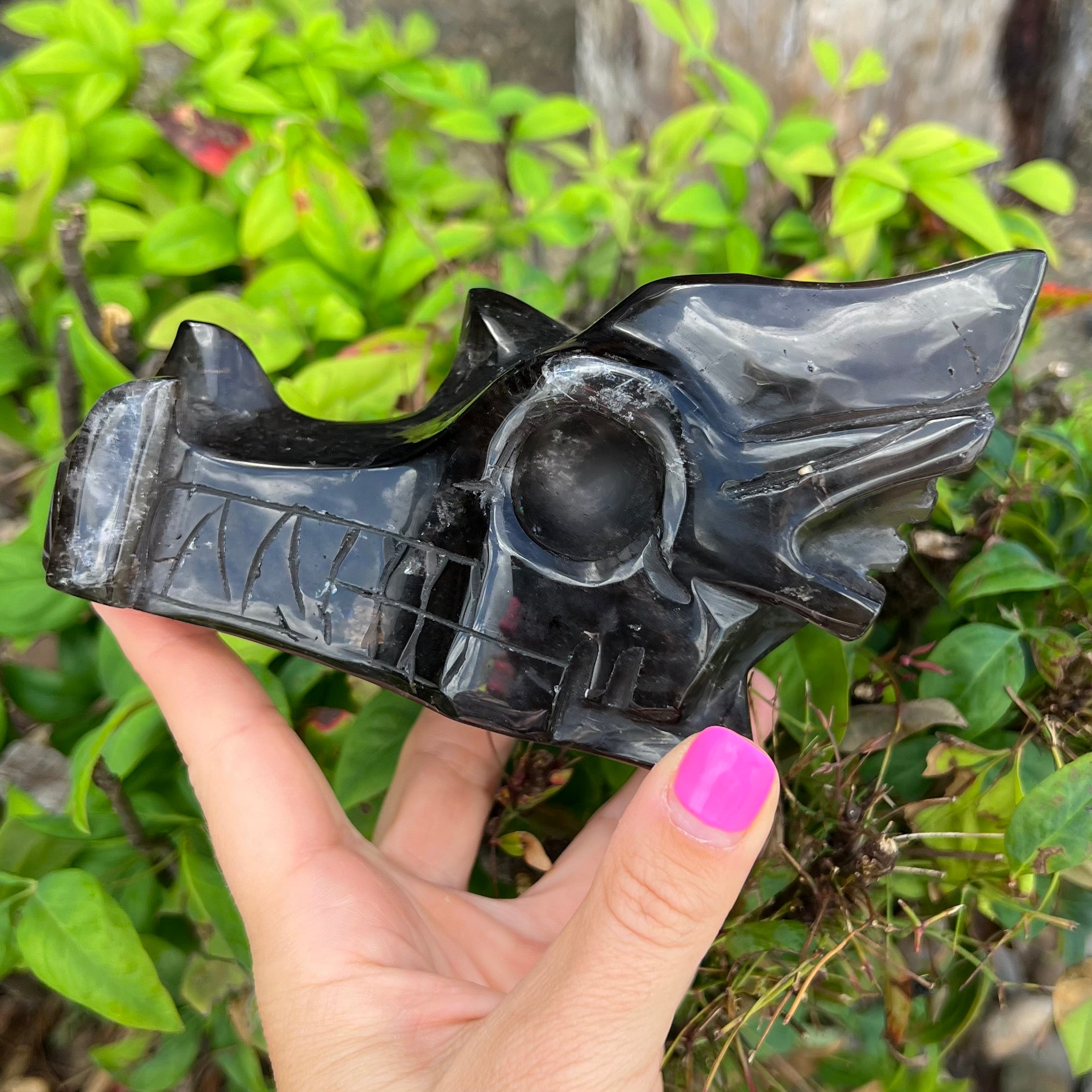 Smokey Quartz Dragon Head Carving