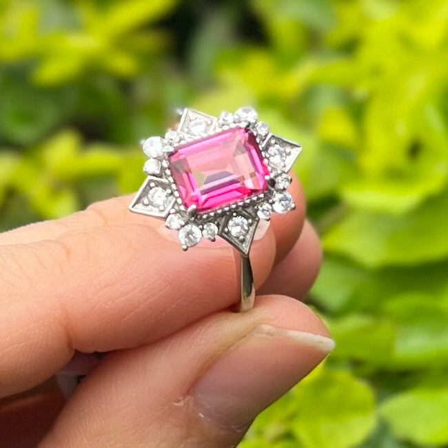 Pink Topaz ~ Sterling Silver Ring ~ 10