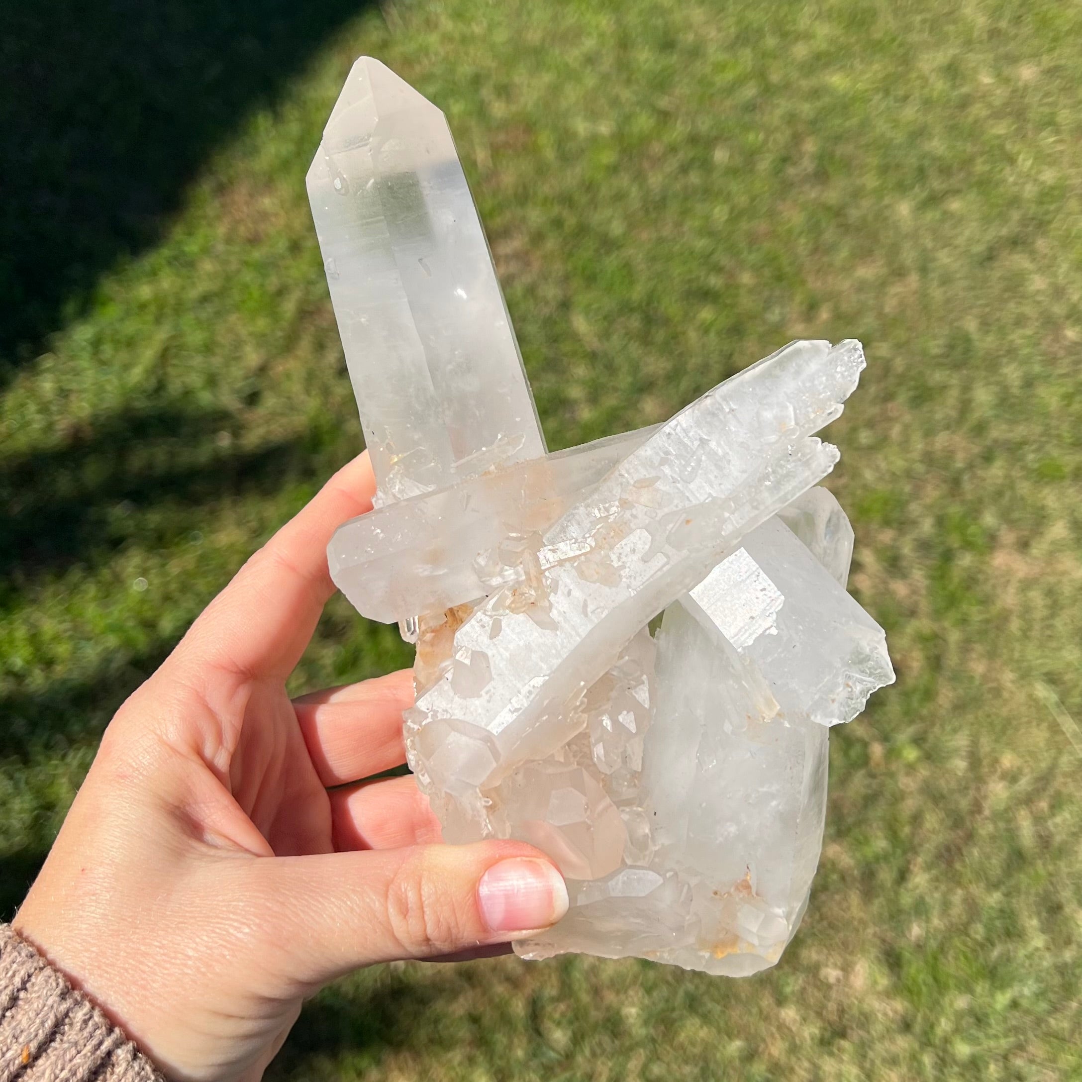Clear Quartz Cluster on Stand