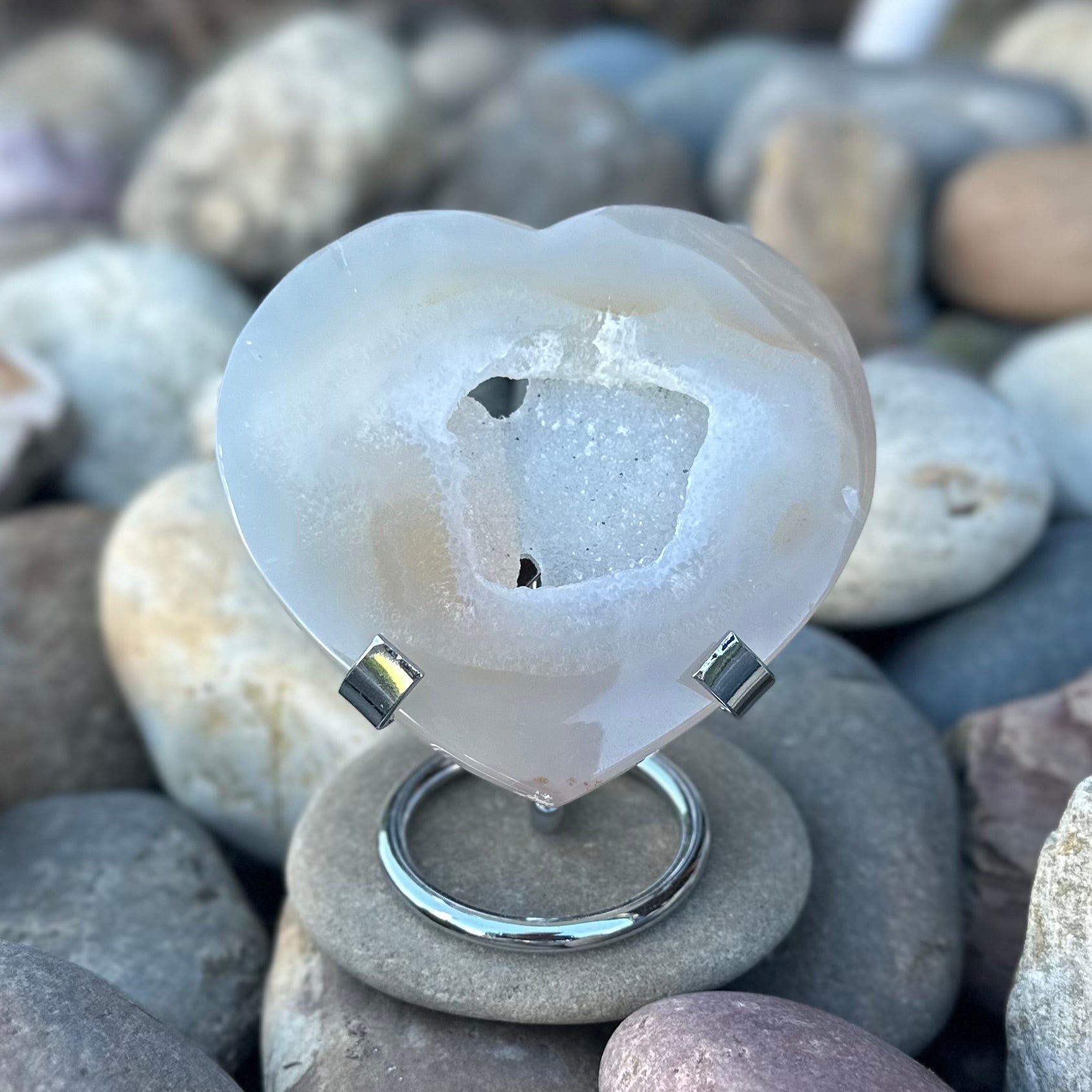 Agate Heart Carving ~ Small