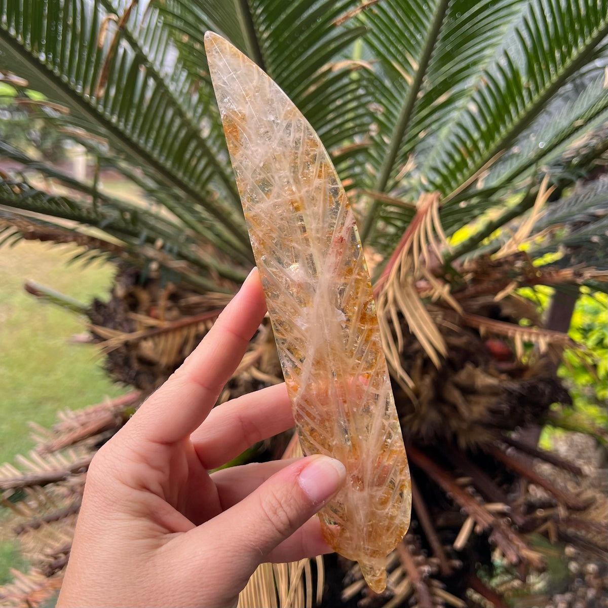 Golden Healer Feather Carving