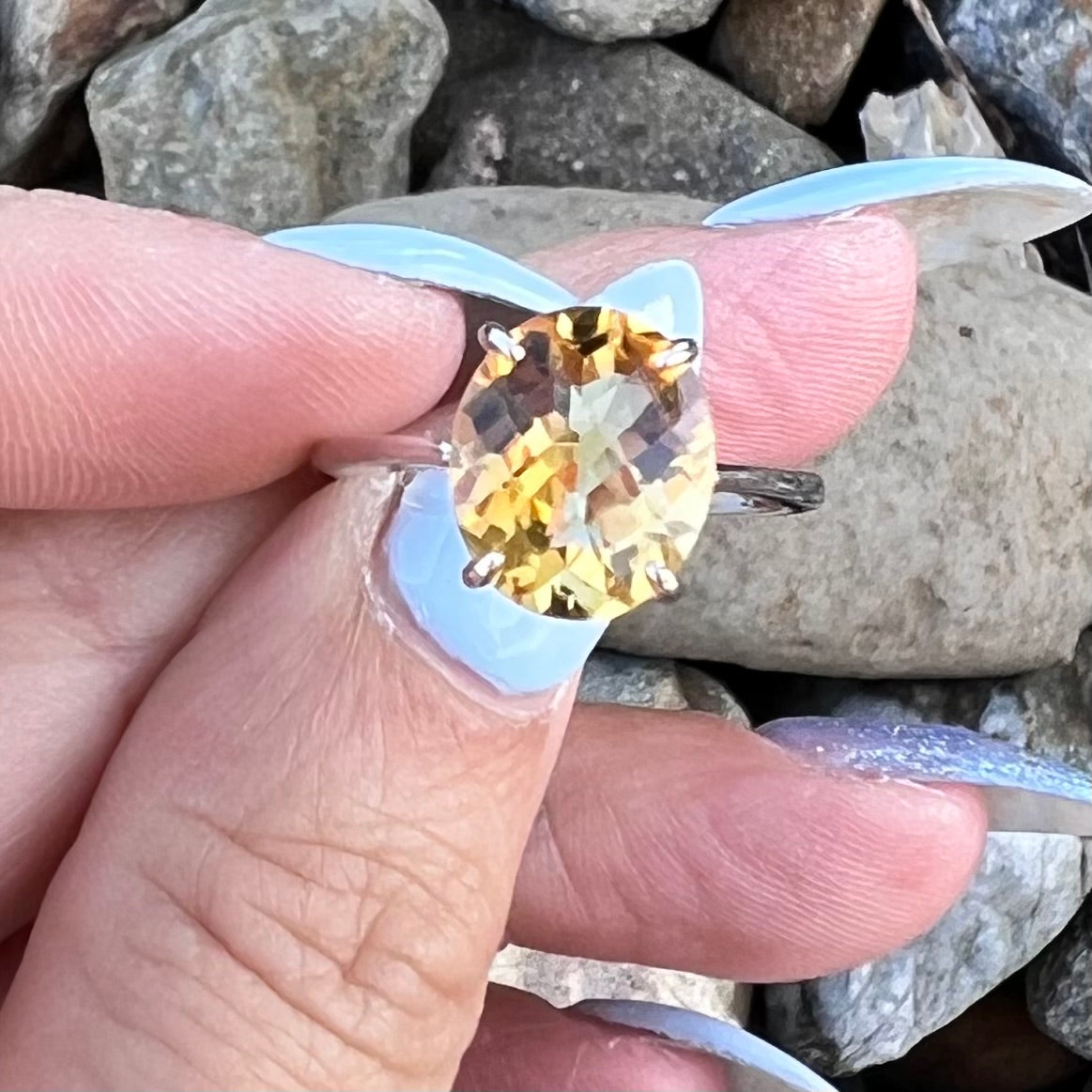 Citrine Sterling Silver Ring ~ 8