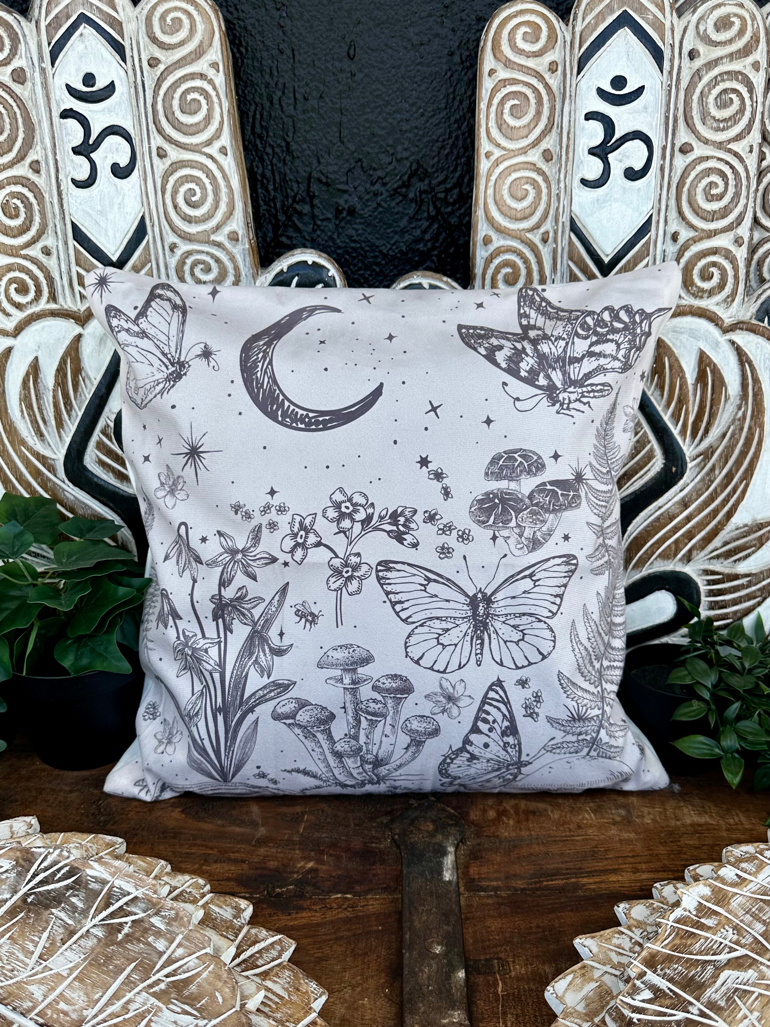 Butterfly Moon Pillow Cover - Muse Crystals & Mystical Gifts