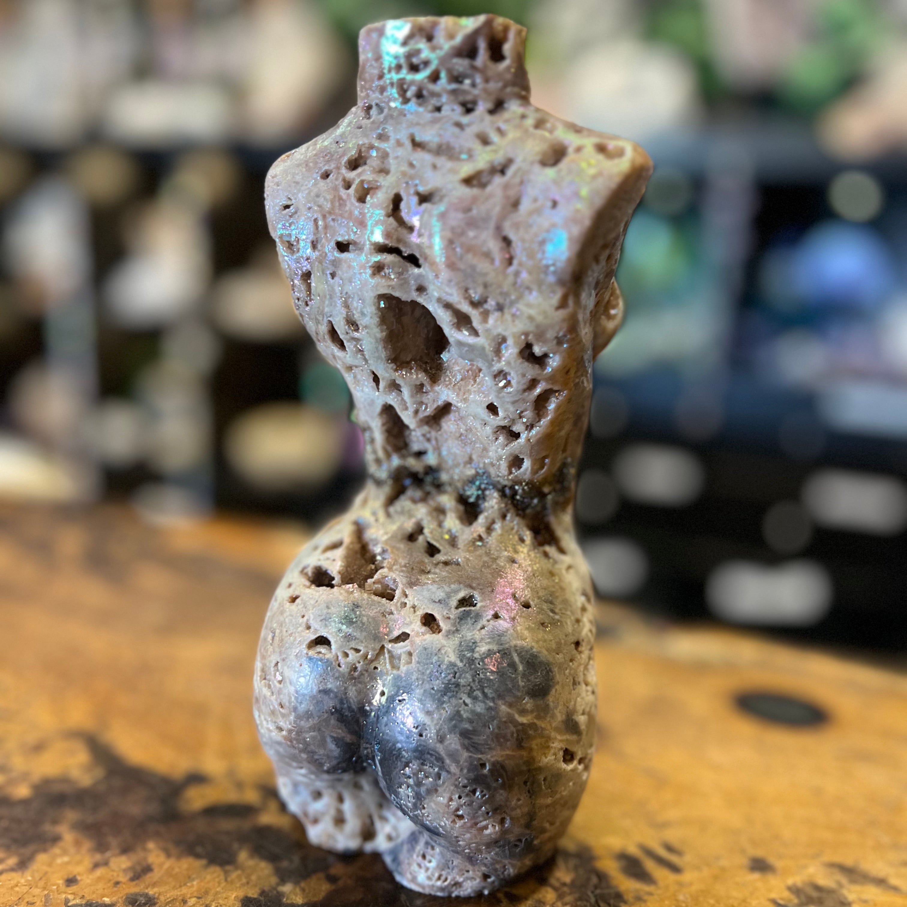 Booty Licious Electroplated Sphalarite Lady Body Carving