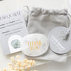 Clear Quartz “Thank You” engraved Palm Stone