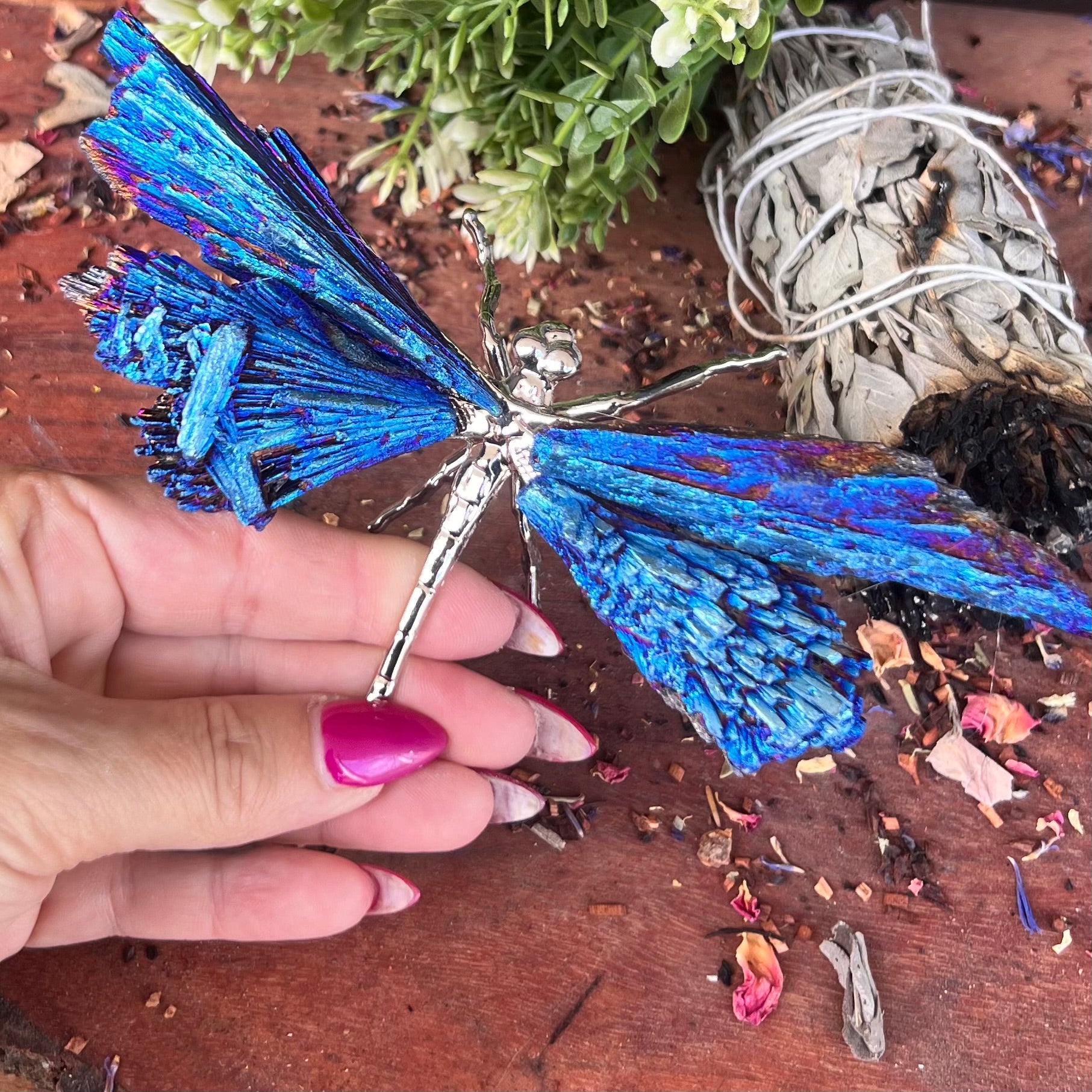 Dragon Fly ~ Blue Kyanite Electroplate