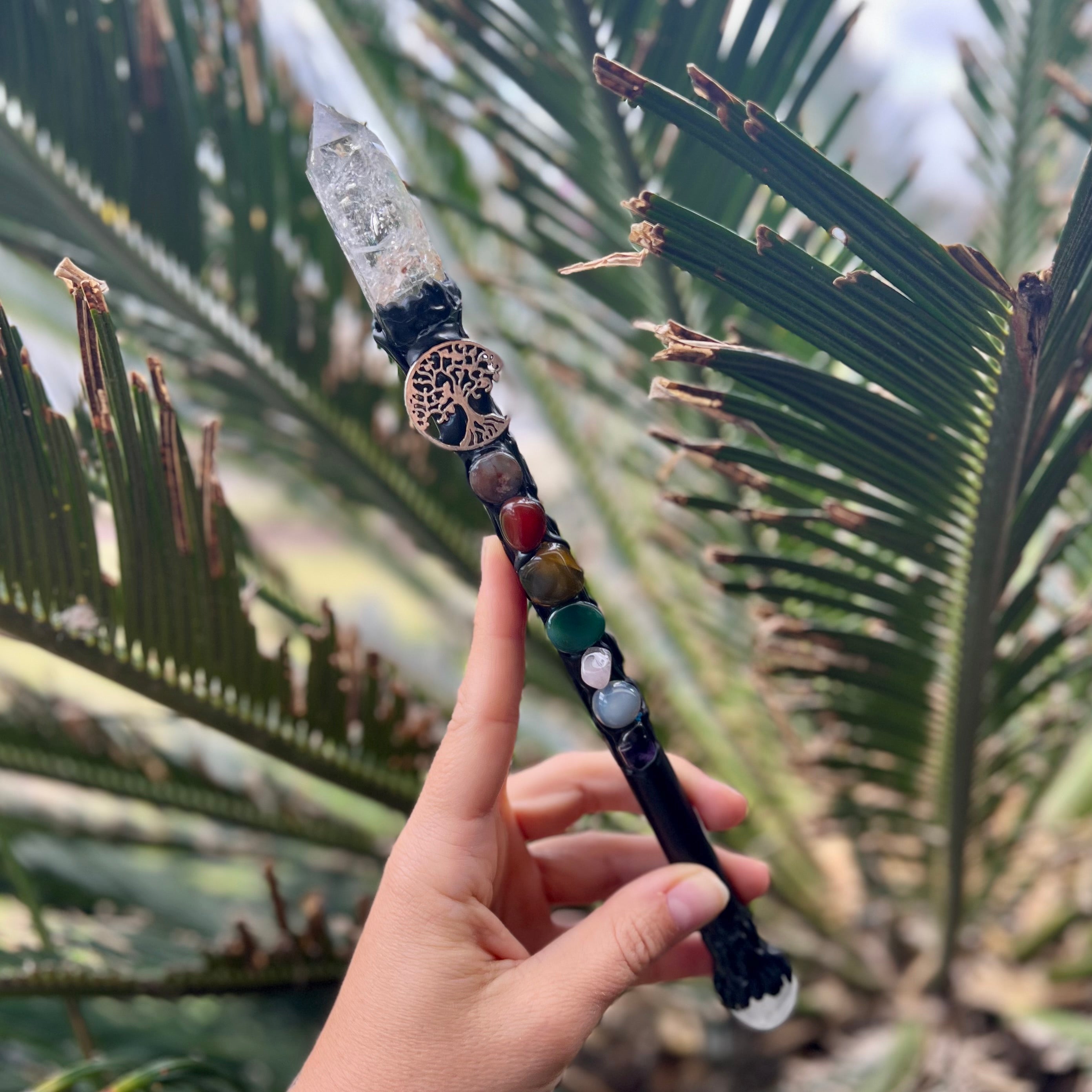 Raven Black Obsidian Wand
