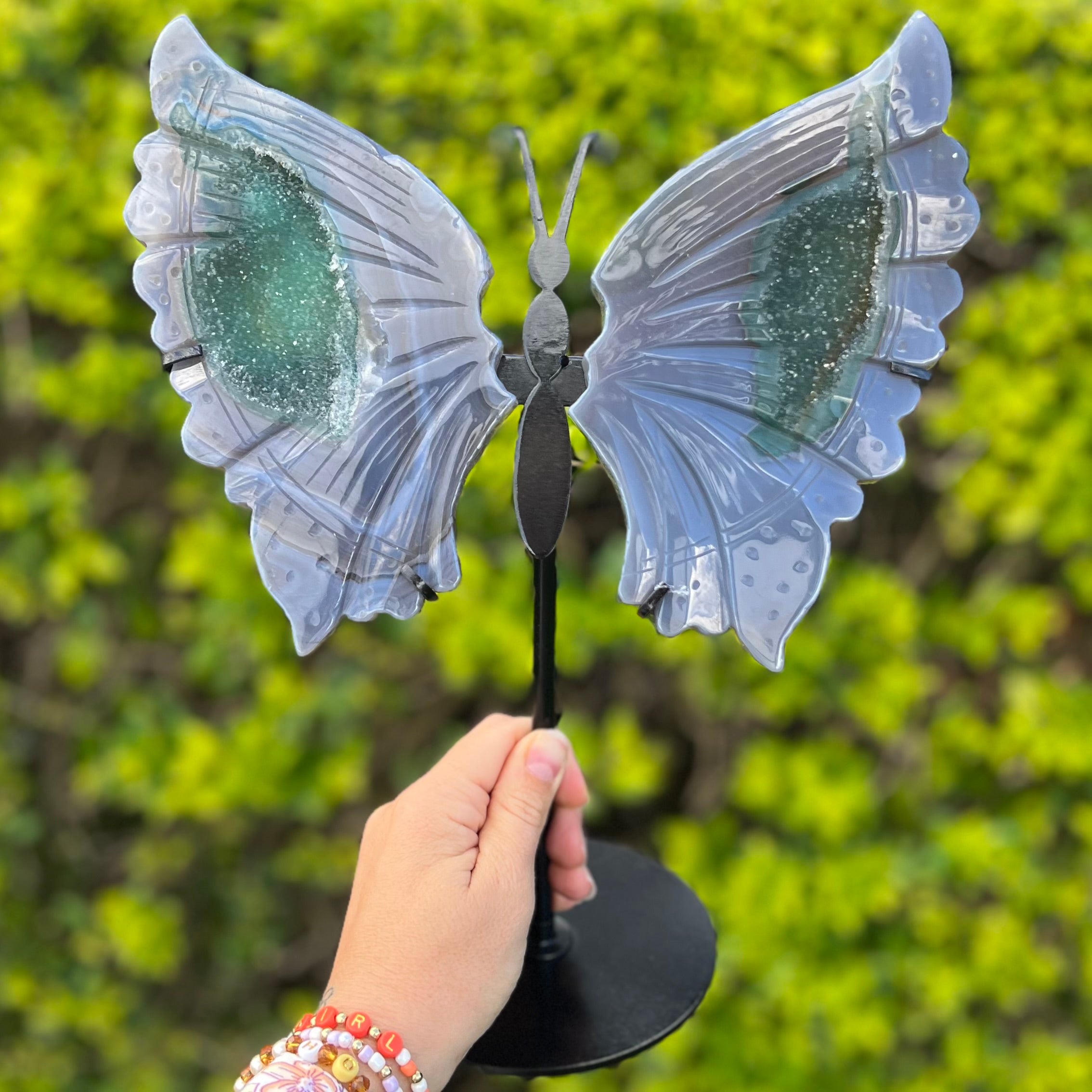 Amethyst~Agate Butterfly on Stand