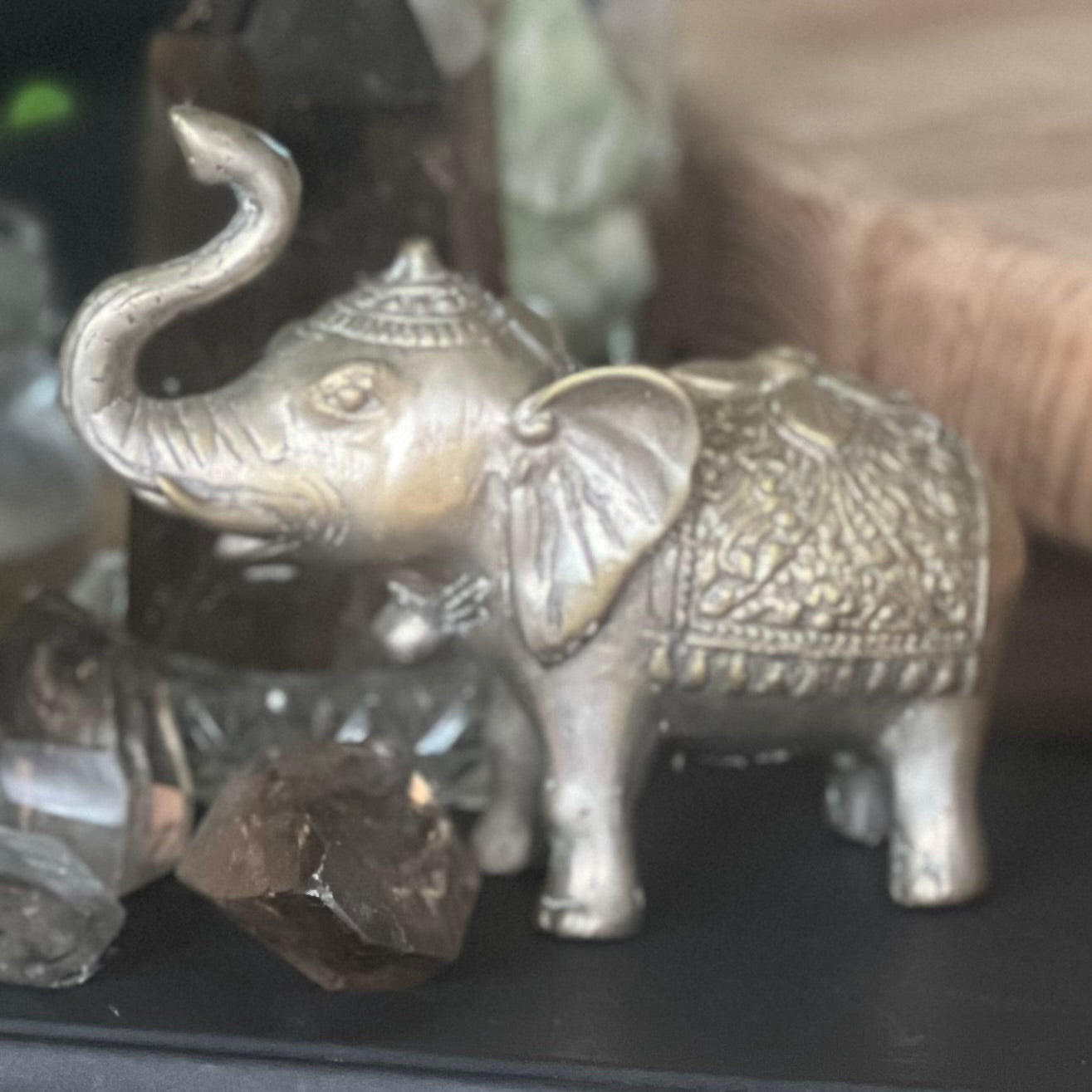 Boho Jungle ~ Vintage Brass Lucky Elephant