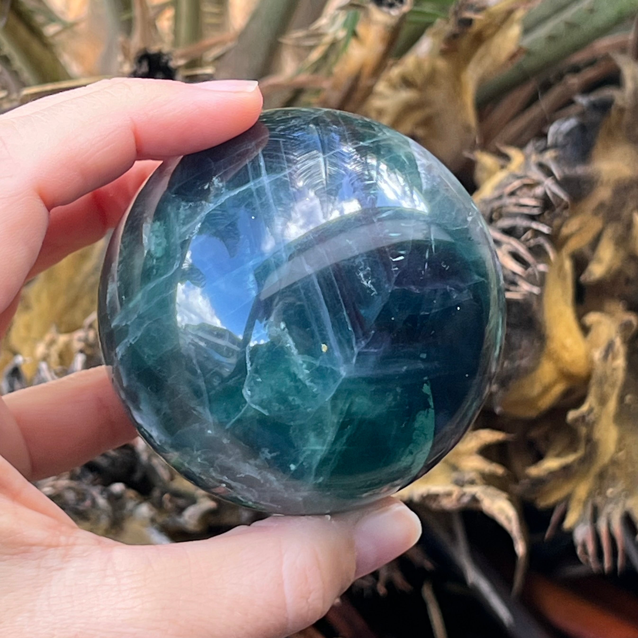 Clarity and Balance ~  Rainbow Fluorite Sphere