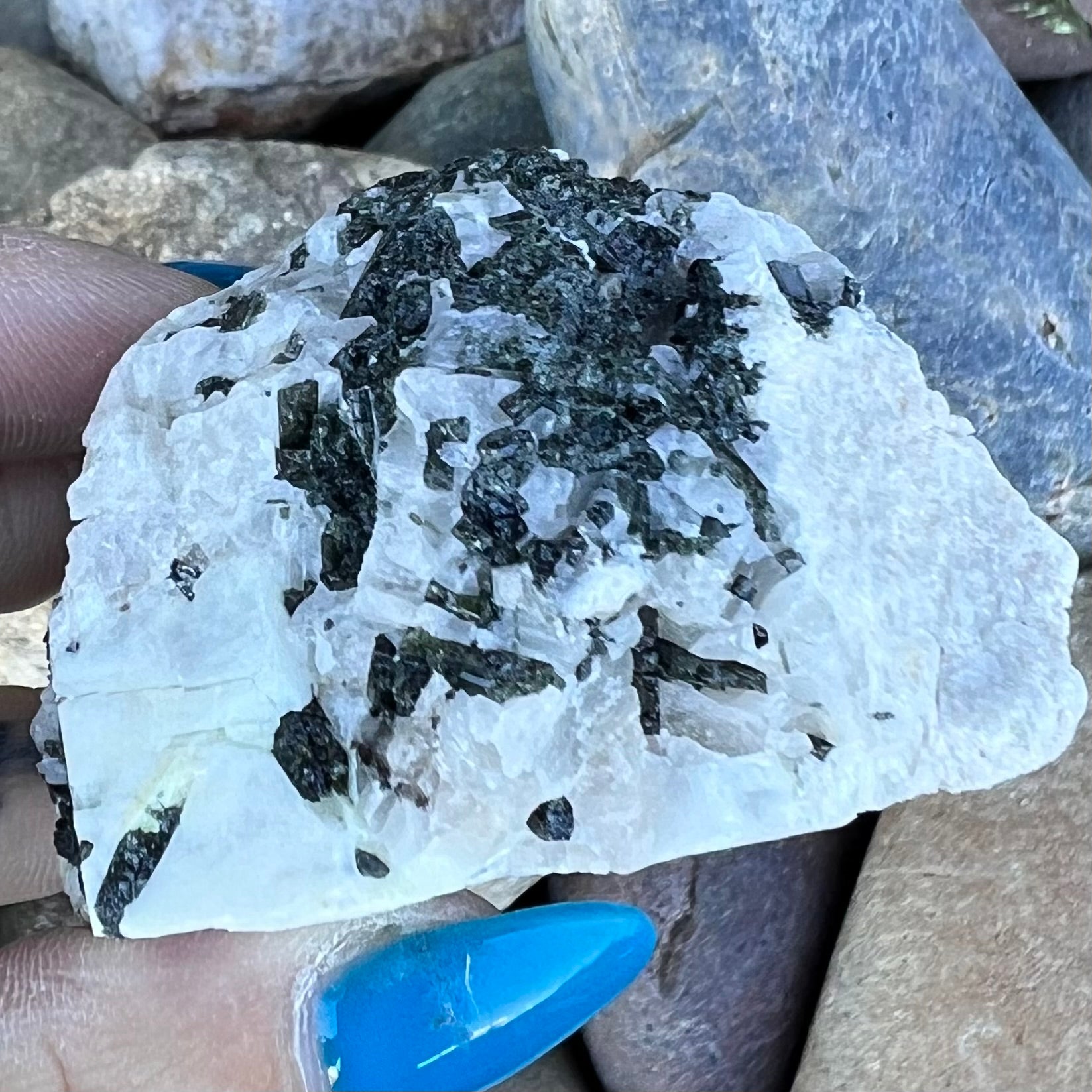 Natural Green Tourmaline on Quartz