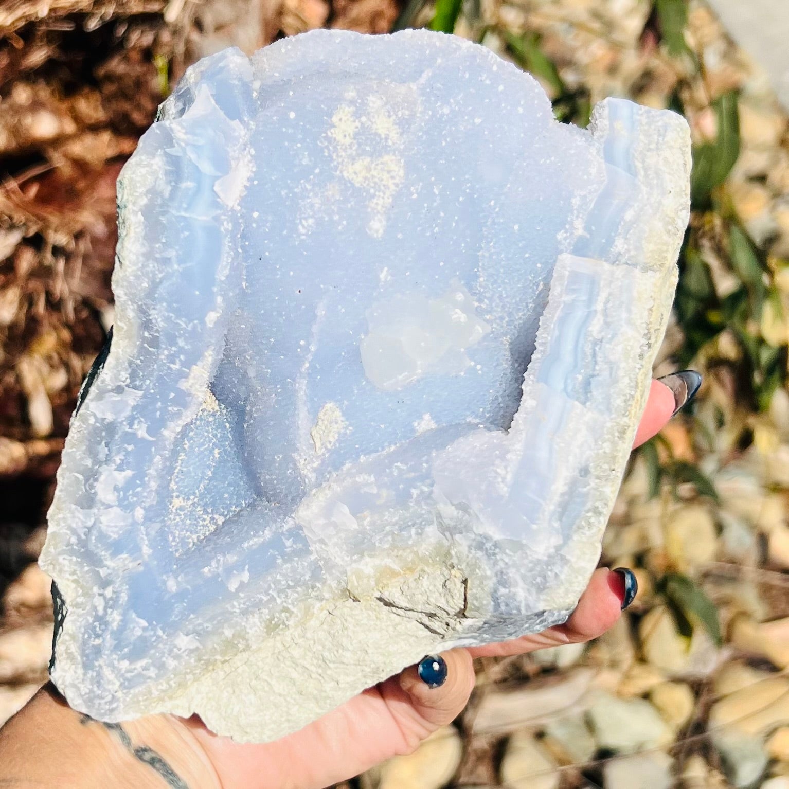 Raw Exquisite Blue Lace Agate Geode