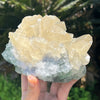 Natural Green Fluorite with Calcite