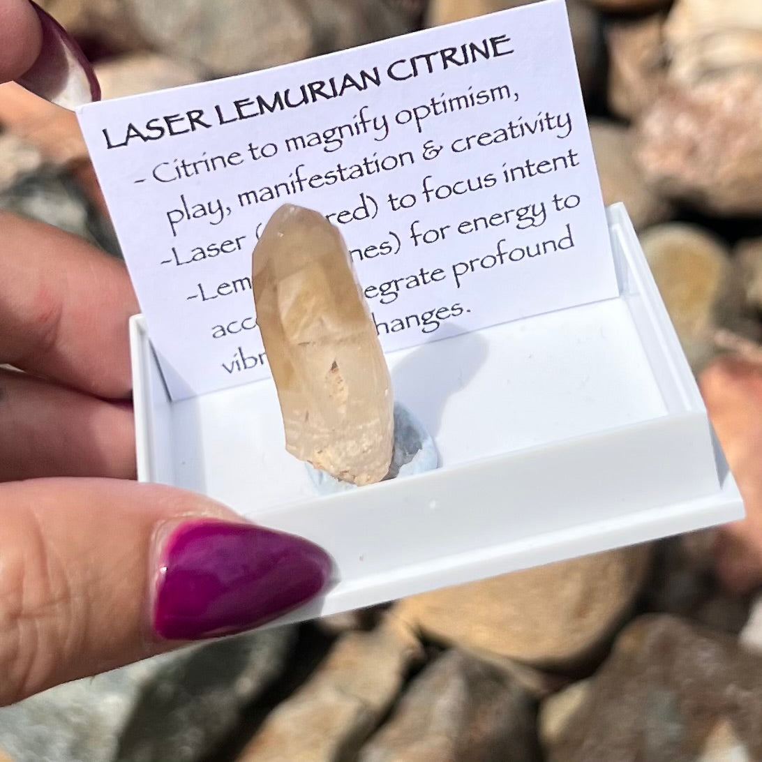 Raw Laser Lumerian Citrine Specimen~ Specialty Boxed Crystal