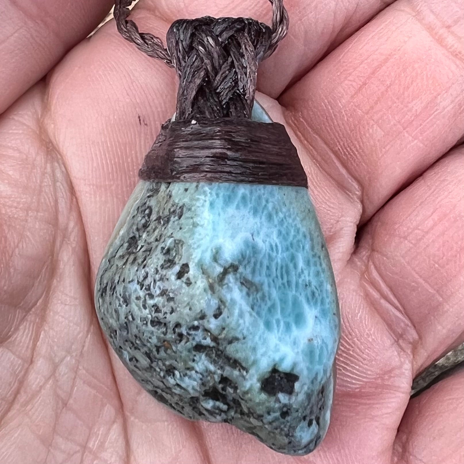 Muse Medicine ~  Wise Woman ~ Larimar Talisman