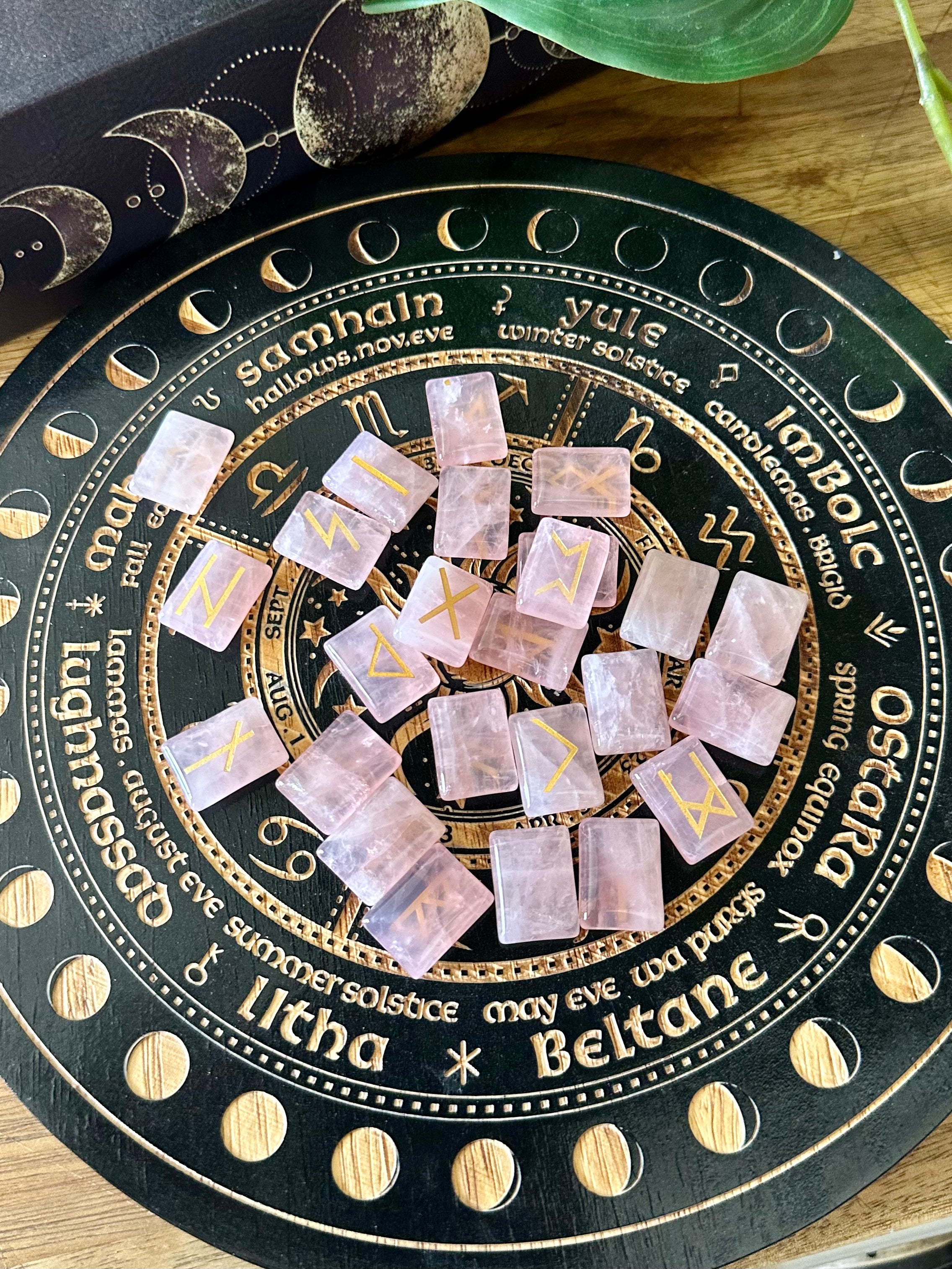 Rose Quartz Crystal Runes - Muse Crystals & Mystical Gifts