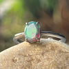 Black Opal Sterling Silver Ring ~ 8