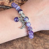 Amethyst Healer Bracelet with Celestial Crescent Moon Charm