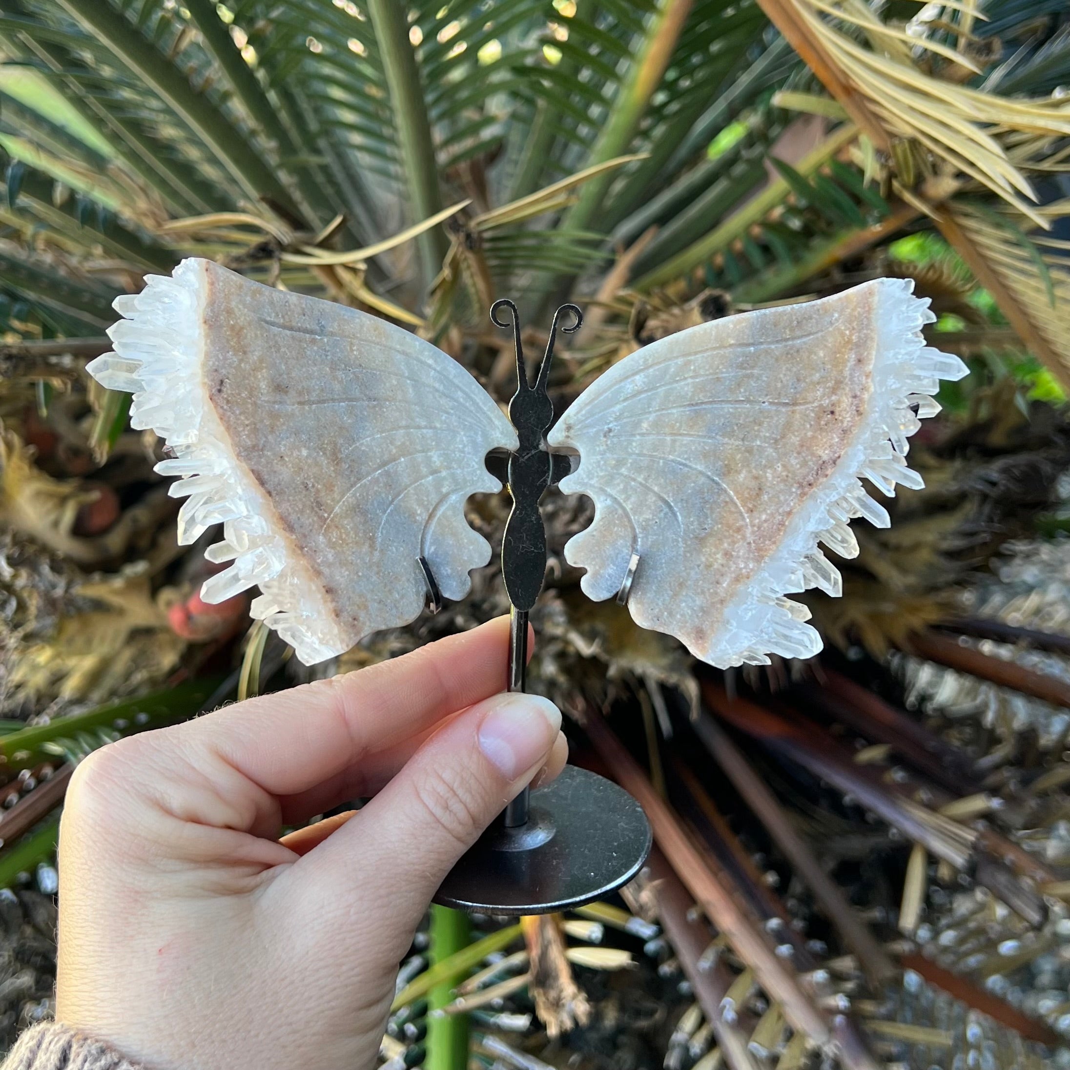 Clear Quartz Butterfly Carving