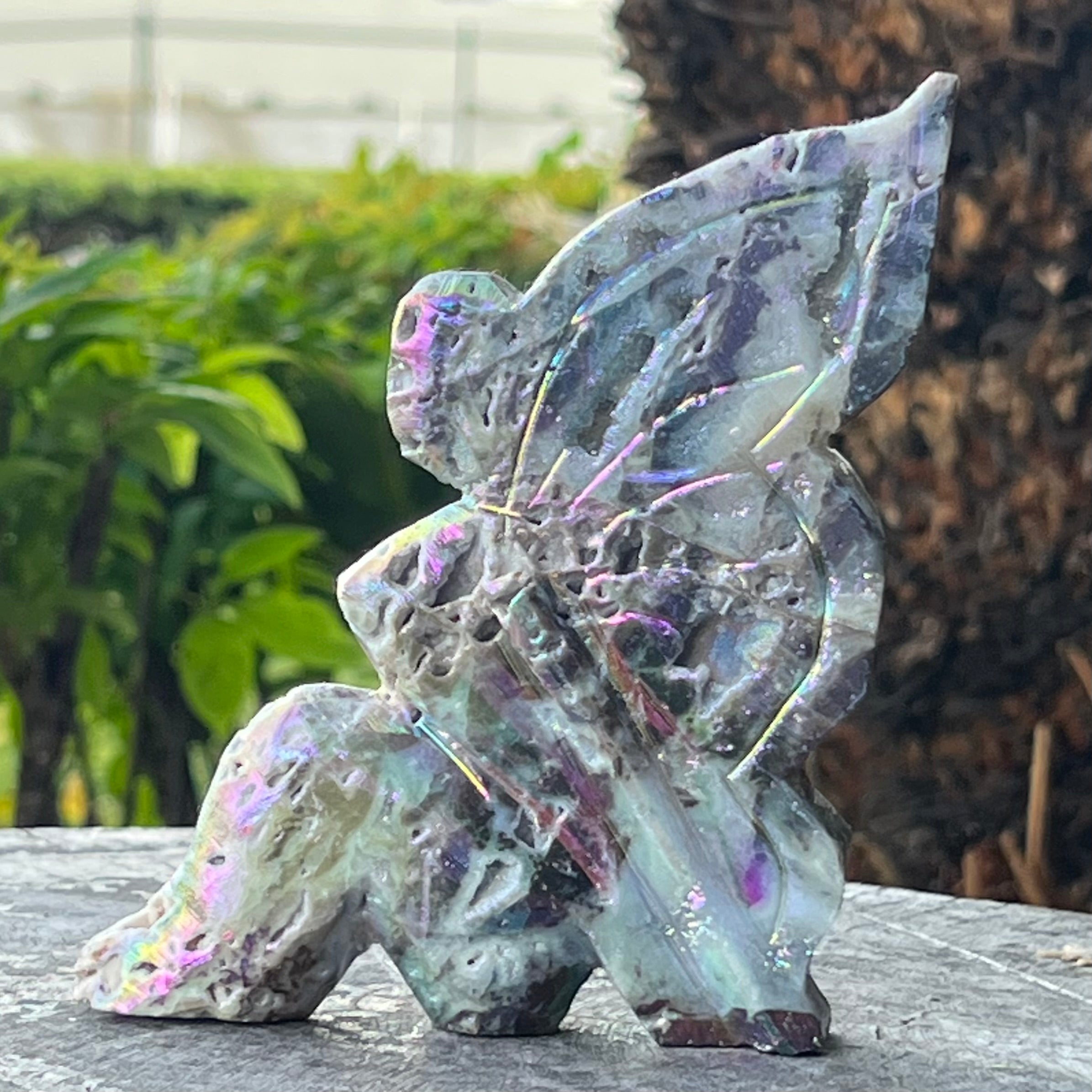 Sphalerite Fairy Carving ~ Electroplated