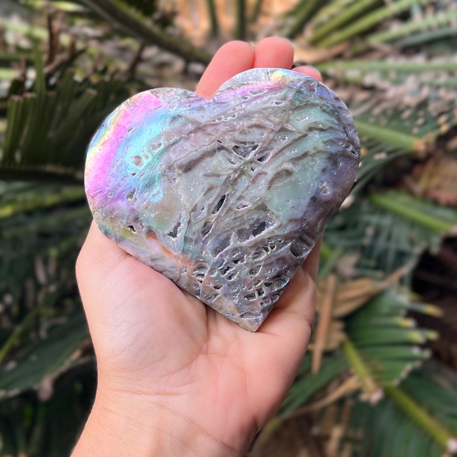 Sphalerite Heart Carving on Stand