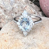 Aquamarine & White Topaz Sterling Silver Ring ~ 8