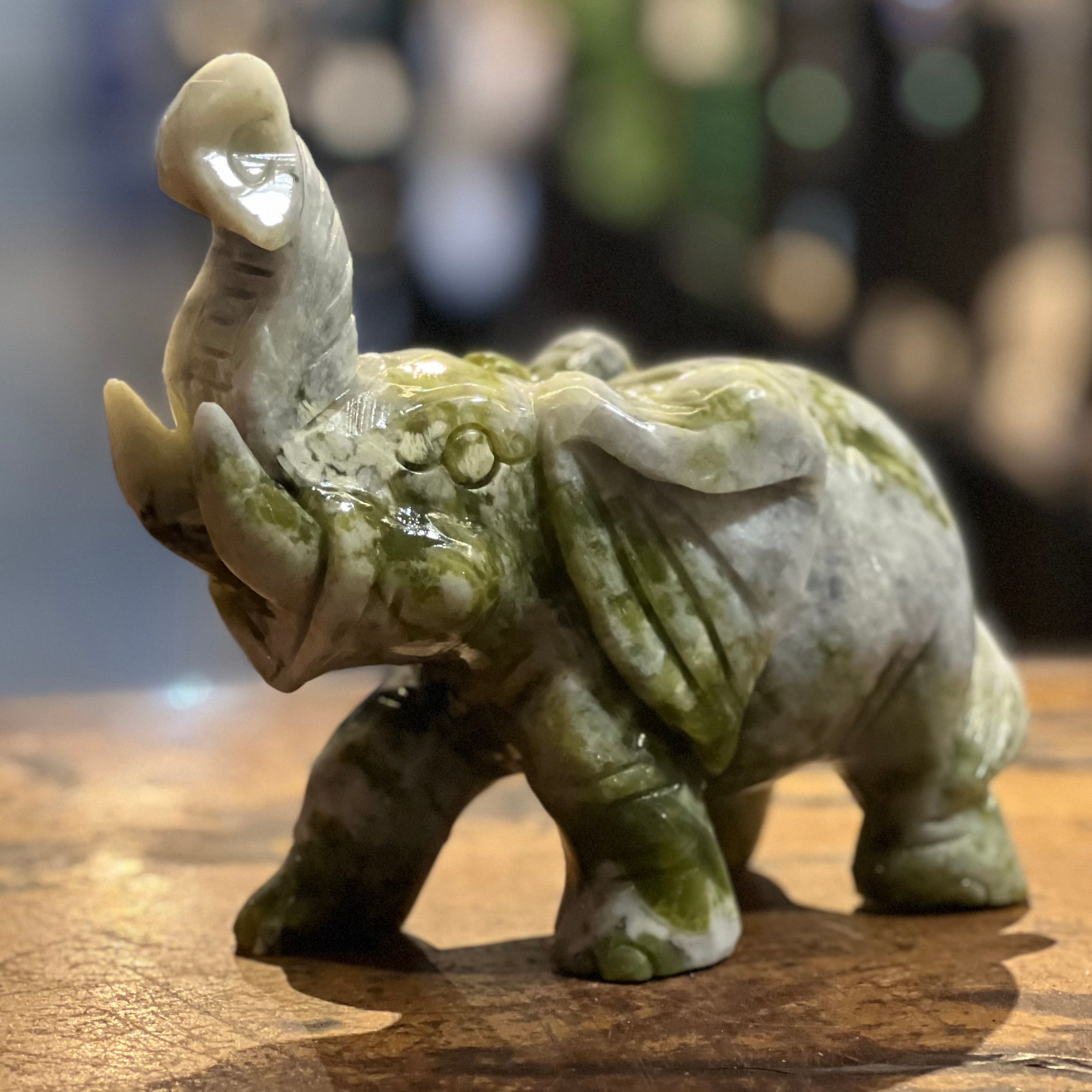 New Jade Lucky Elephant Carving