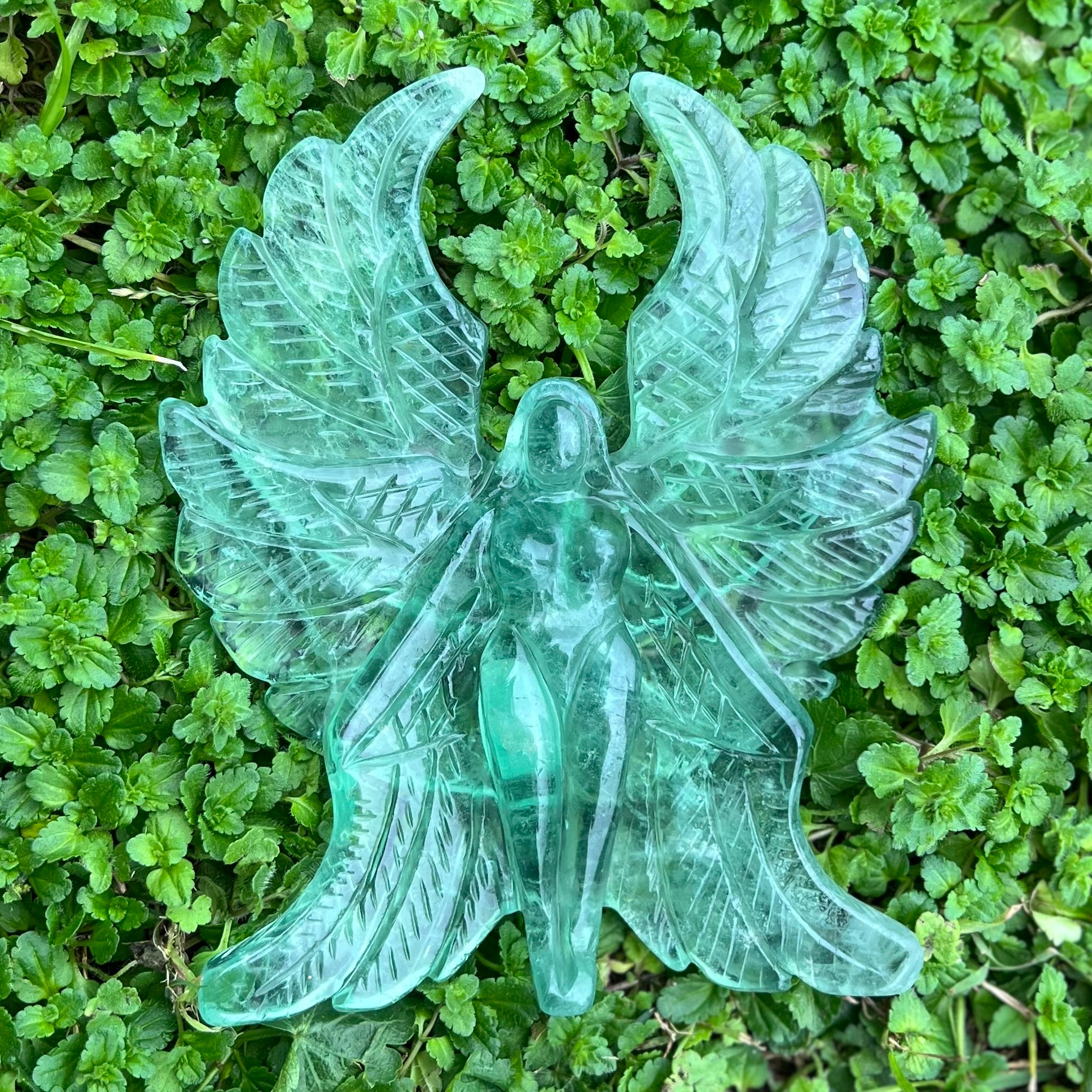 Green Fluorite Goddess of Compassion Carving (2)